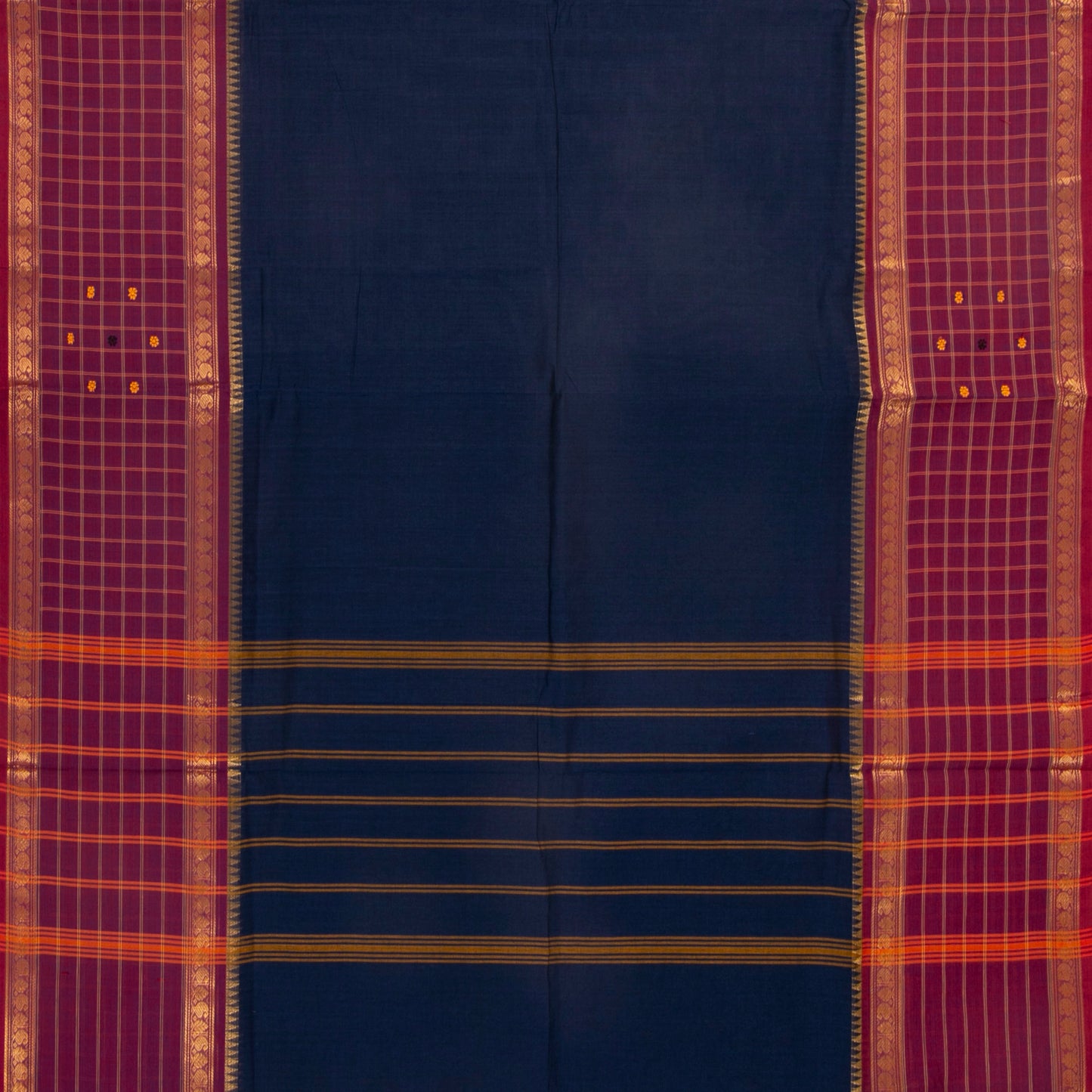 Blue And Pink Kanchi Cotton Saree PV MM KC 654