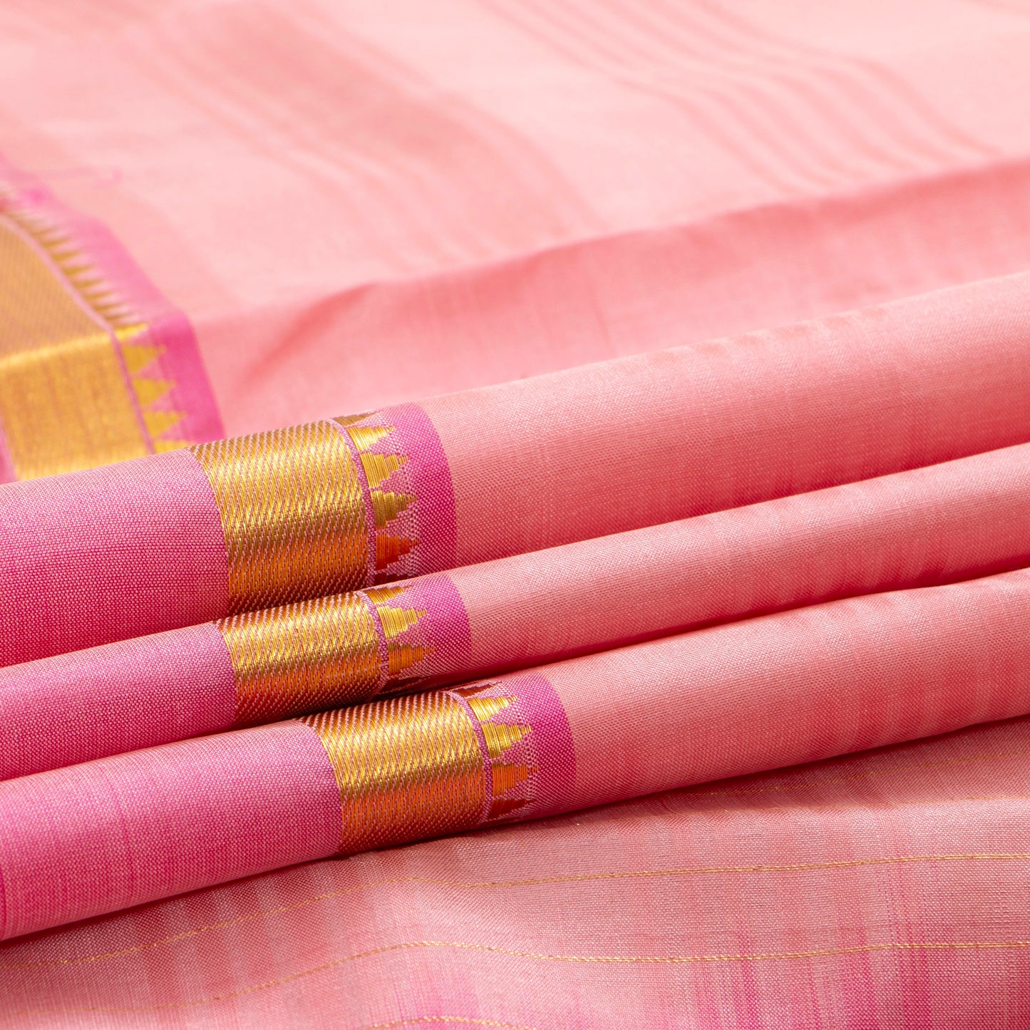 Pastel Pink Kanchipuram Silk Saree For Wedding Wear PV KNN 254