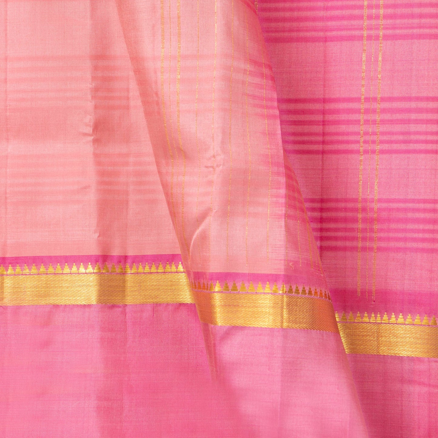 Pastel Pink Kanchipuram Silk Saree For Wedding Wear PV KNN 254