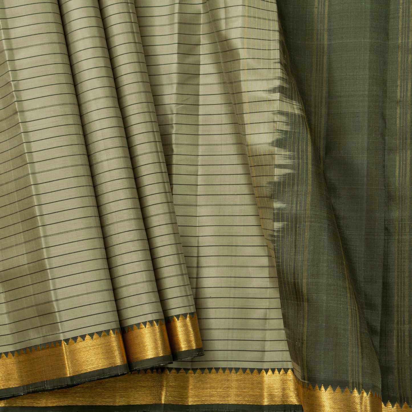 Green Kanchipuram Silk Saree For Festive Wear PV KNN 271