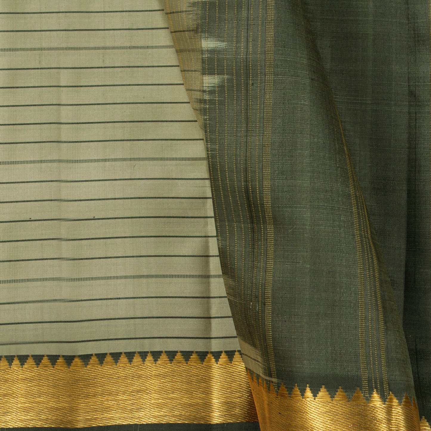 Green Kanchipuram Silk Saree For Festive Wear PV KNN 271