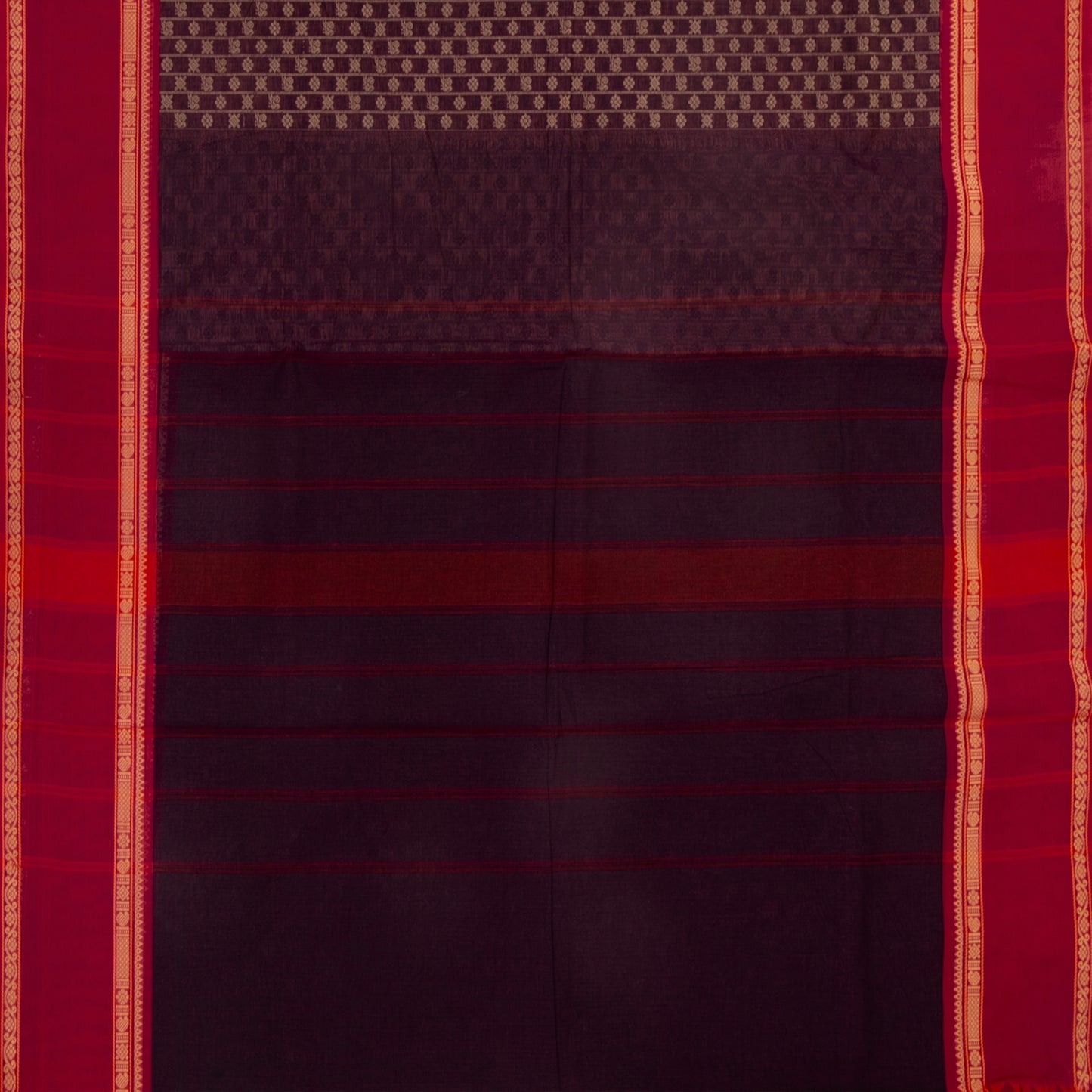 Purple And Red Kanchi Cotton Saree For Office Wear PV MM KC 664
