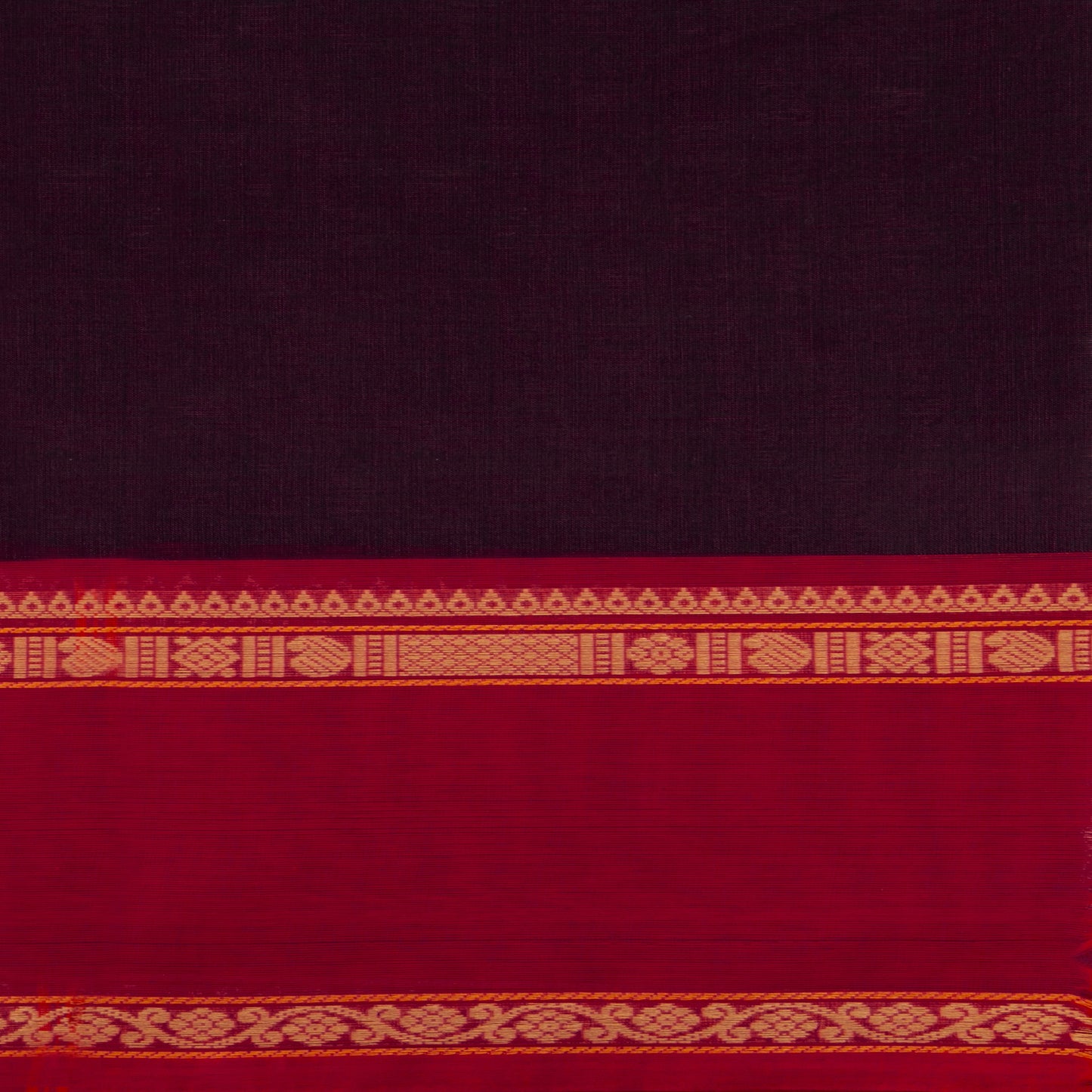 Purple And Red Kanchi Cotton Saree For Office Wear PV MM KC 664