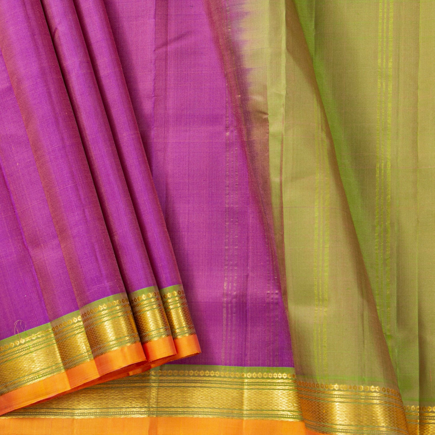 Pink And Green Kanchipuram Silk Saree For Festive Wear PV KNN 264