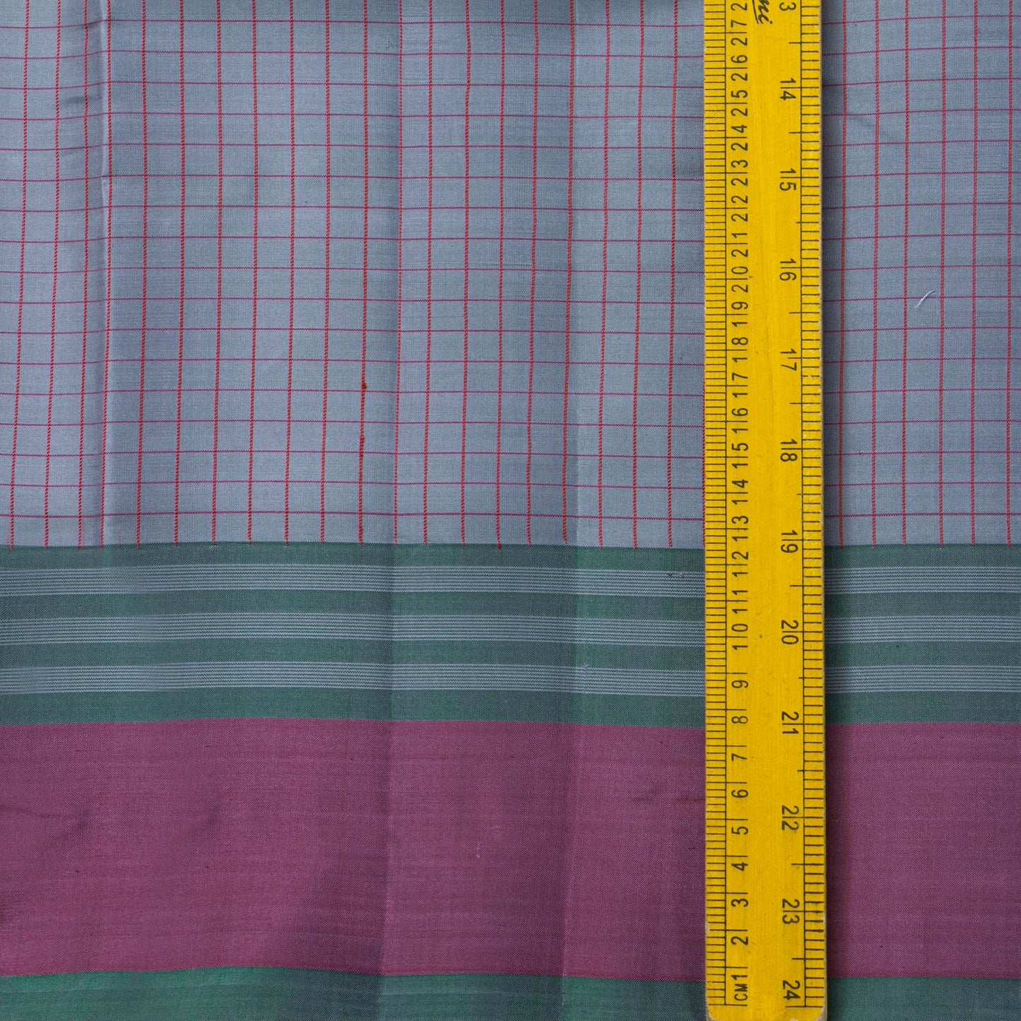 Blue And Red Kanchipuram Silk Saree No Zari For Festive Wear PV KNN 270