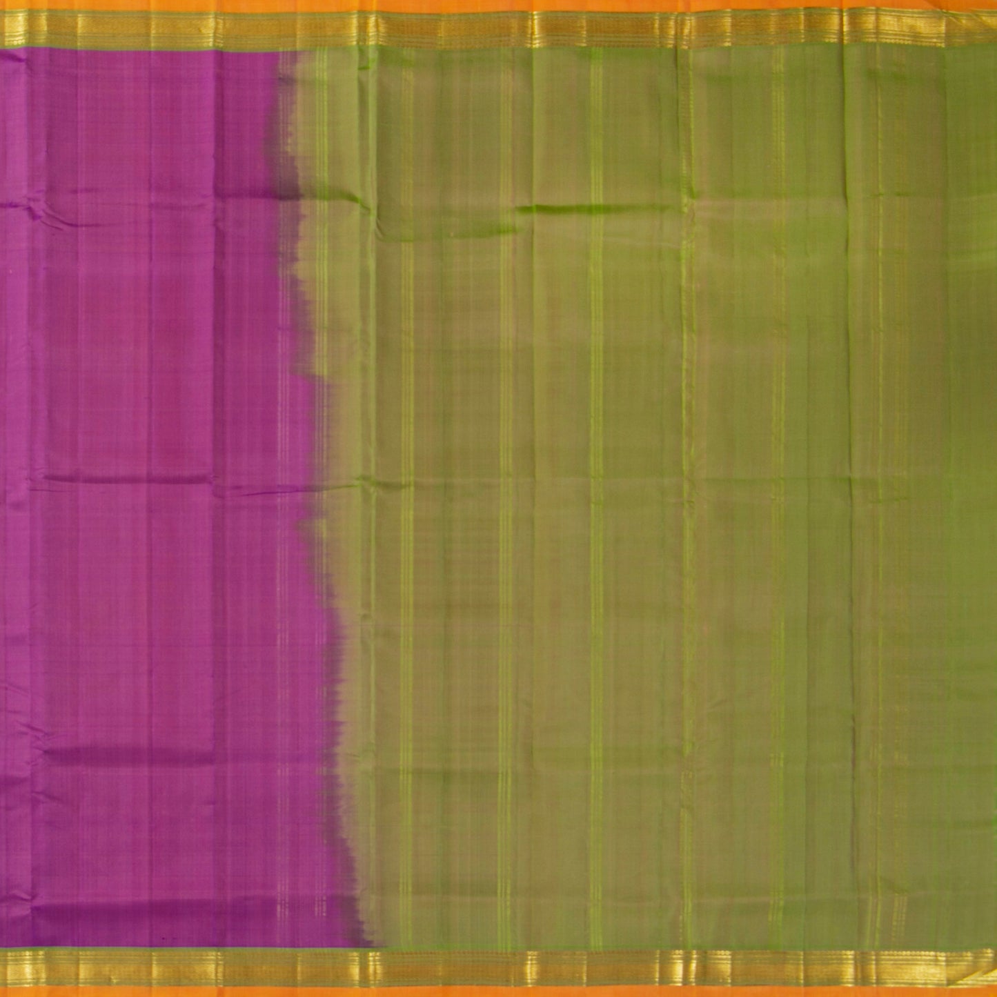 Pink And Green Kanchipuram Silk Saree For Festive Wear PV KNN 264