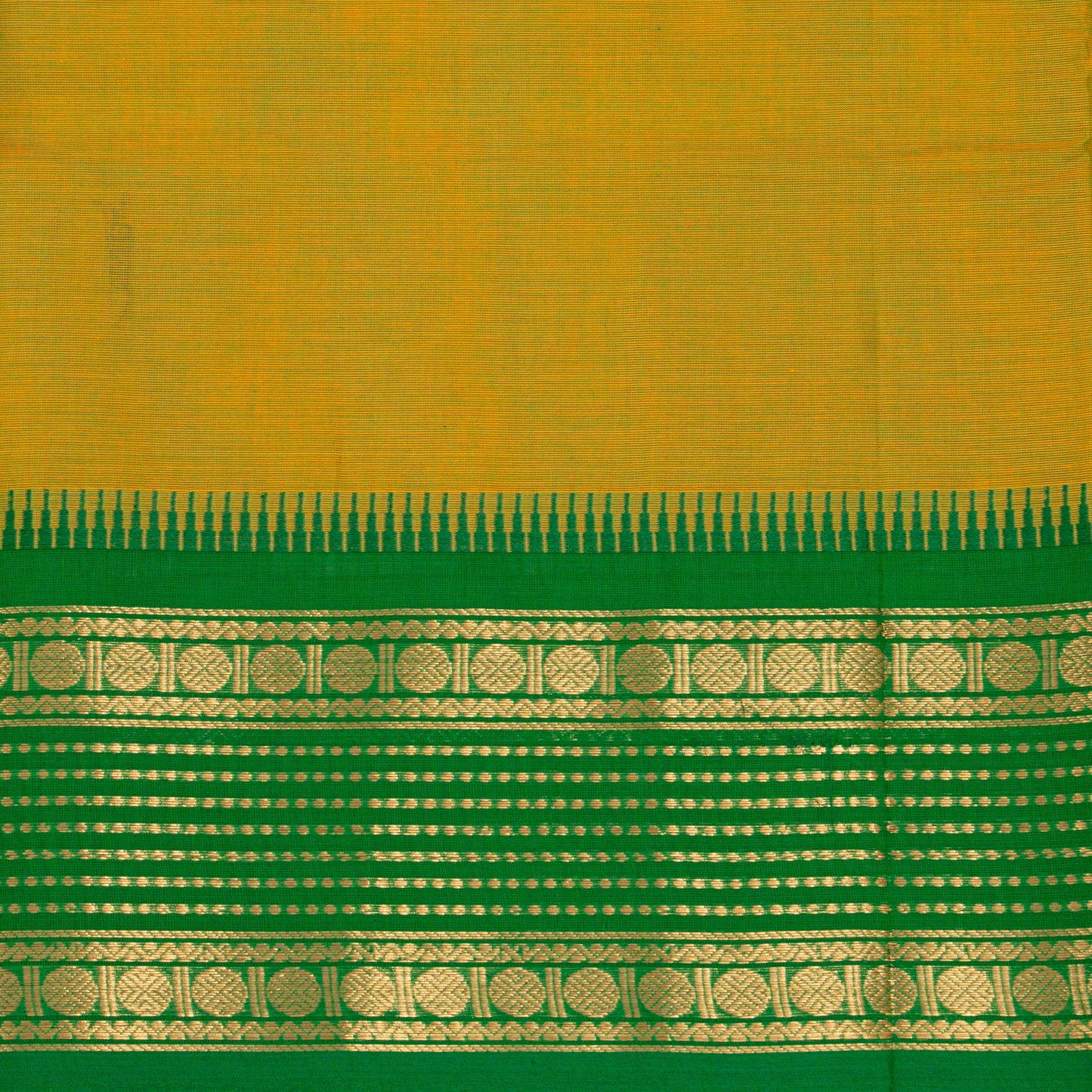 Green Kanchi Cotton Saree For Festive Wear PV MM KC 834