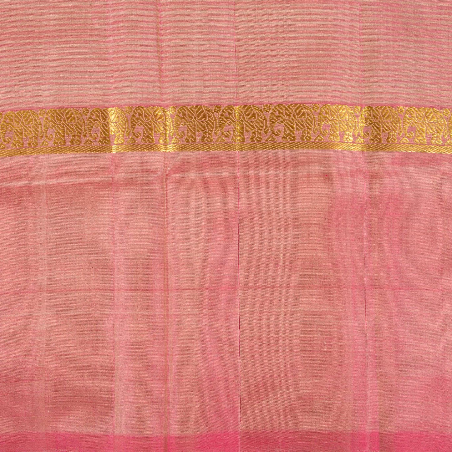 Beige And Pink Kanchipuram Silk Saree For Festive Wear PV KNN 255