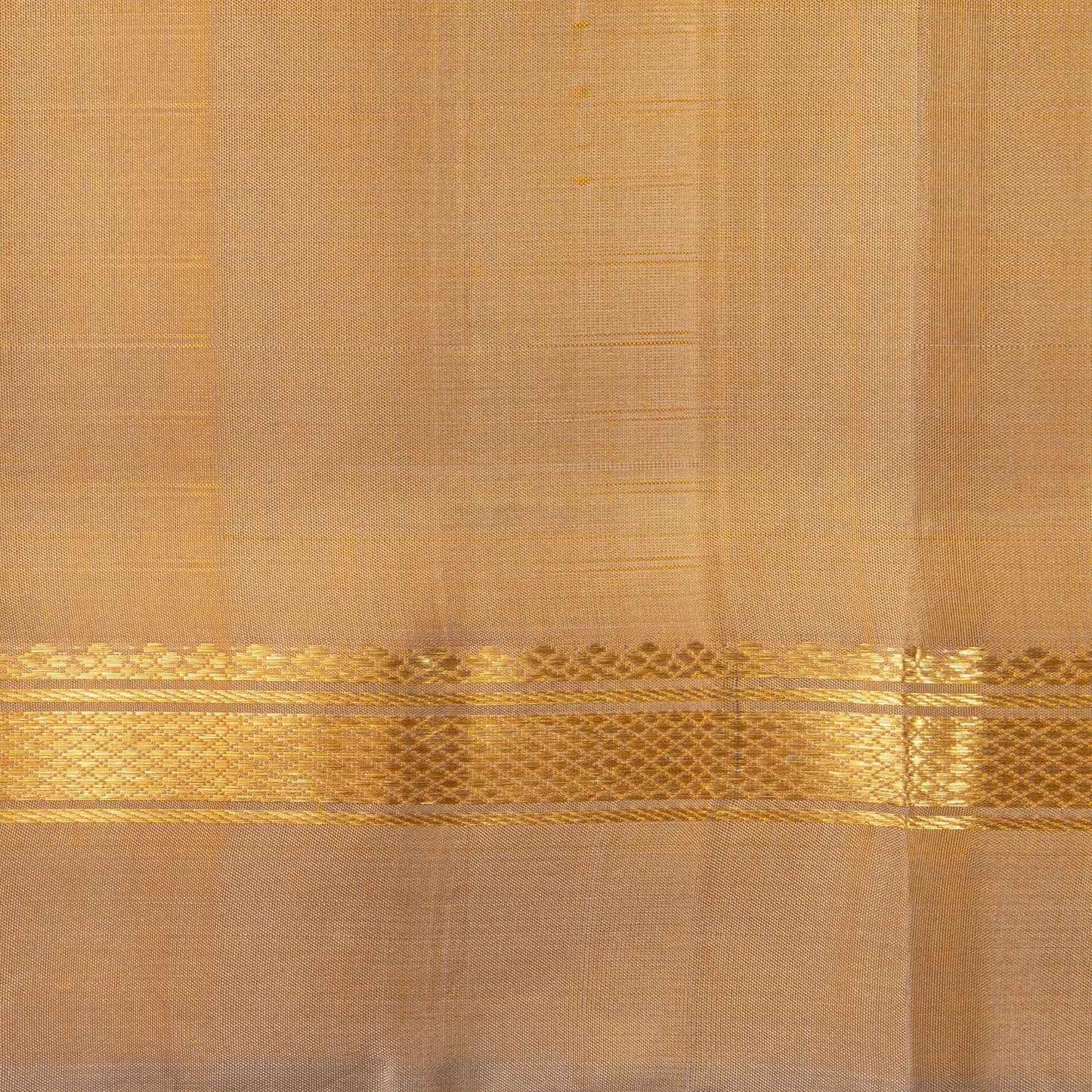 Peach And Beige Kanchipuram Silk Saree For Festive Wear PV KNN 273
