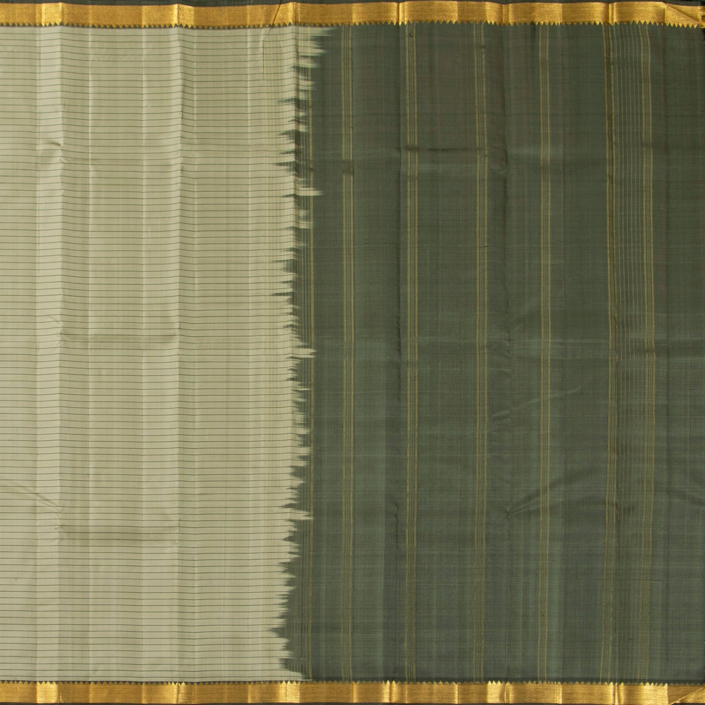 Green Kanchipuram Silk Saree For Festive Wear PV KNN 271