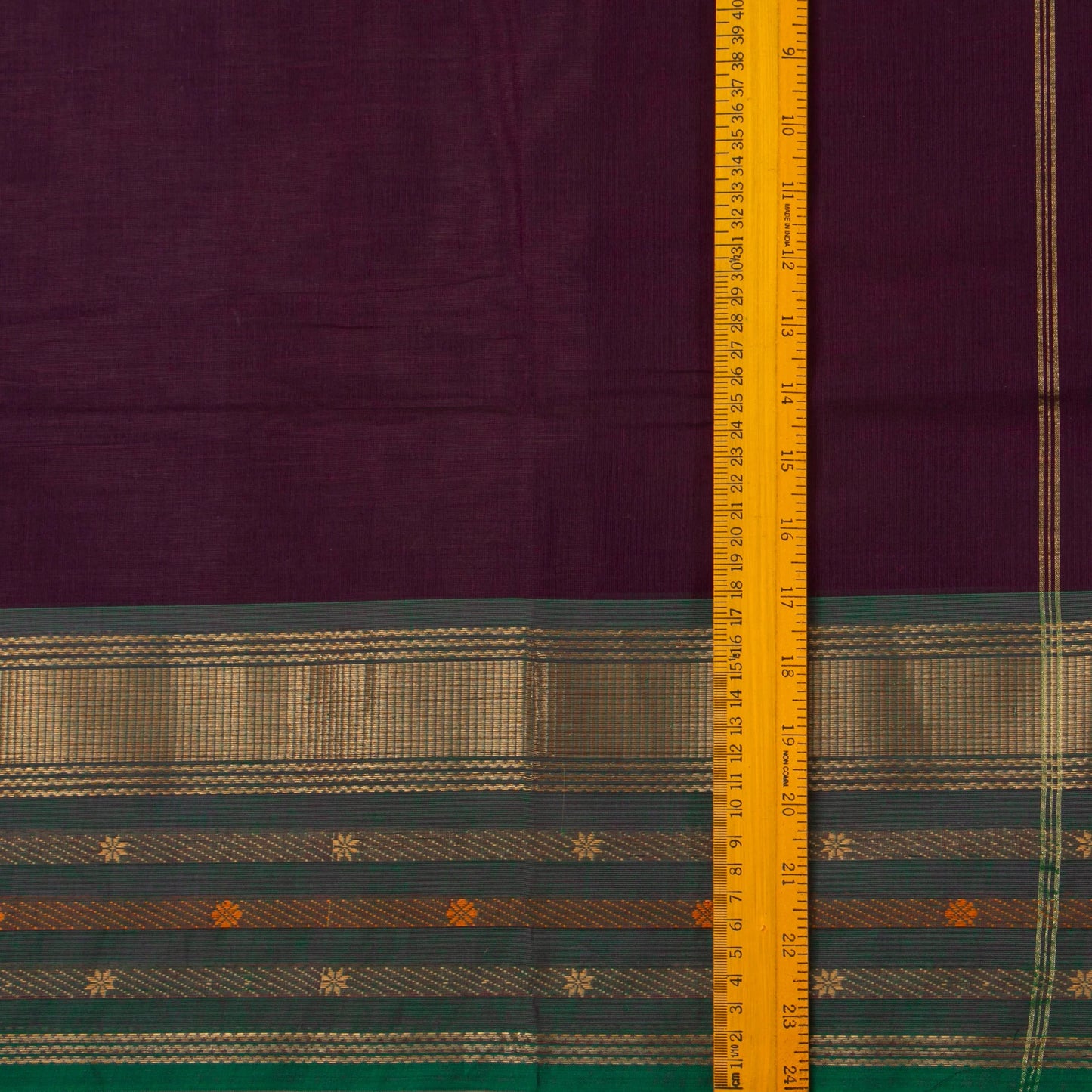 Purple Kanchi Cotton Saree With Ganga Jamuna Border For Festive Wear PV MM KC 375 - Cotton Saree - Panjavarnam PV MM KC 375