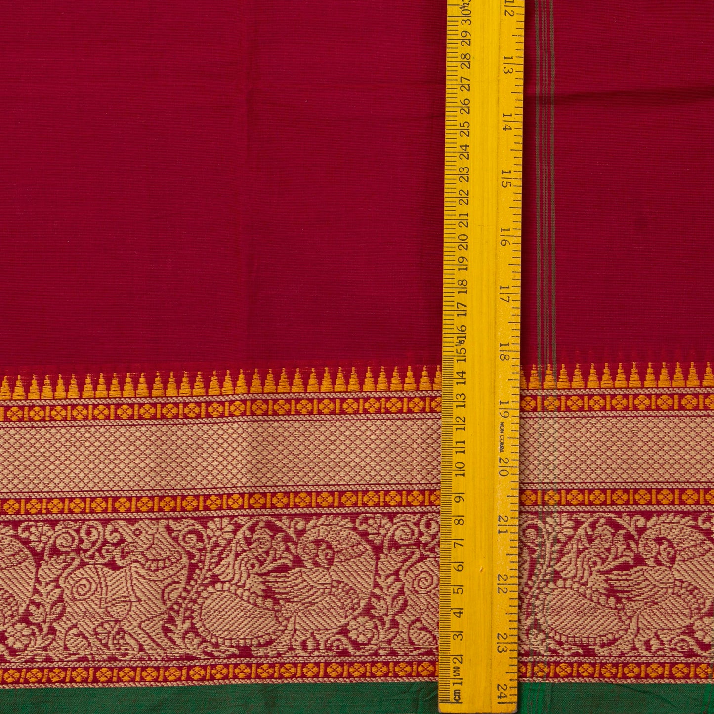 Maroon Kanchi Cotton Saree With Silk Thread Border For Festive Wear PV MM KC 317