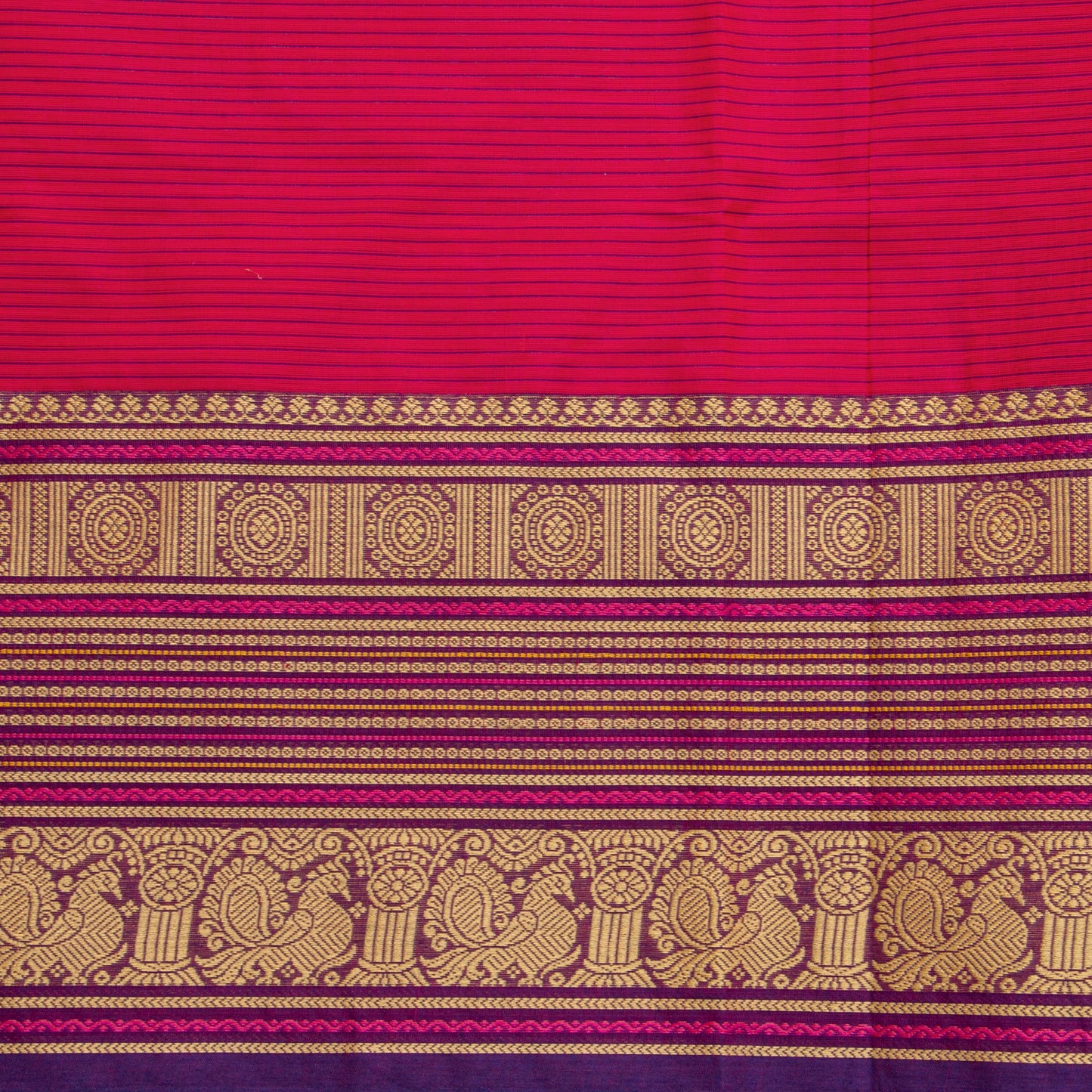 Pink Kanchi Cotton Saree For Festive Wear PV MM KC 711
