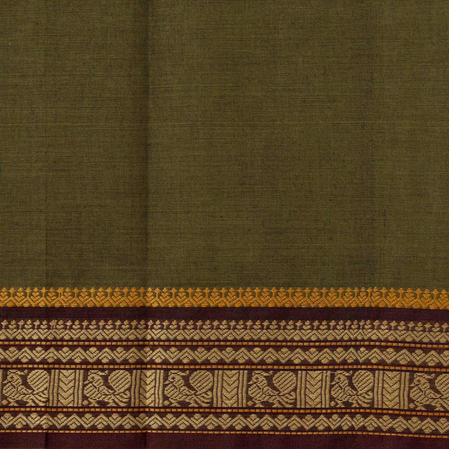 Moss Green Kanchi Cotton Saree For Festive Wear PV MM KC 800