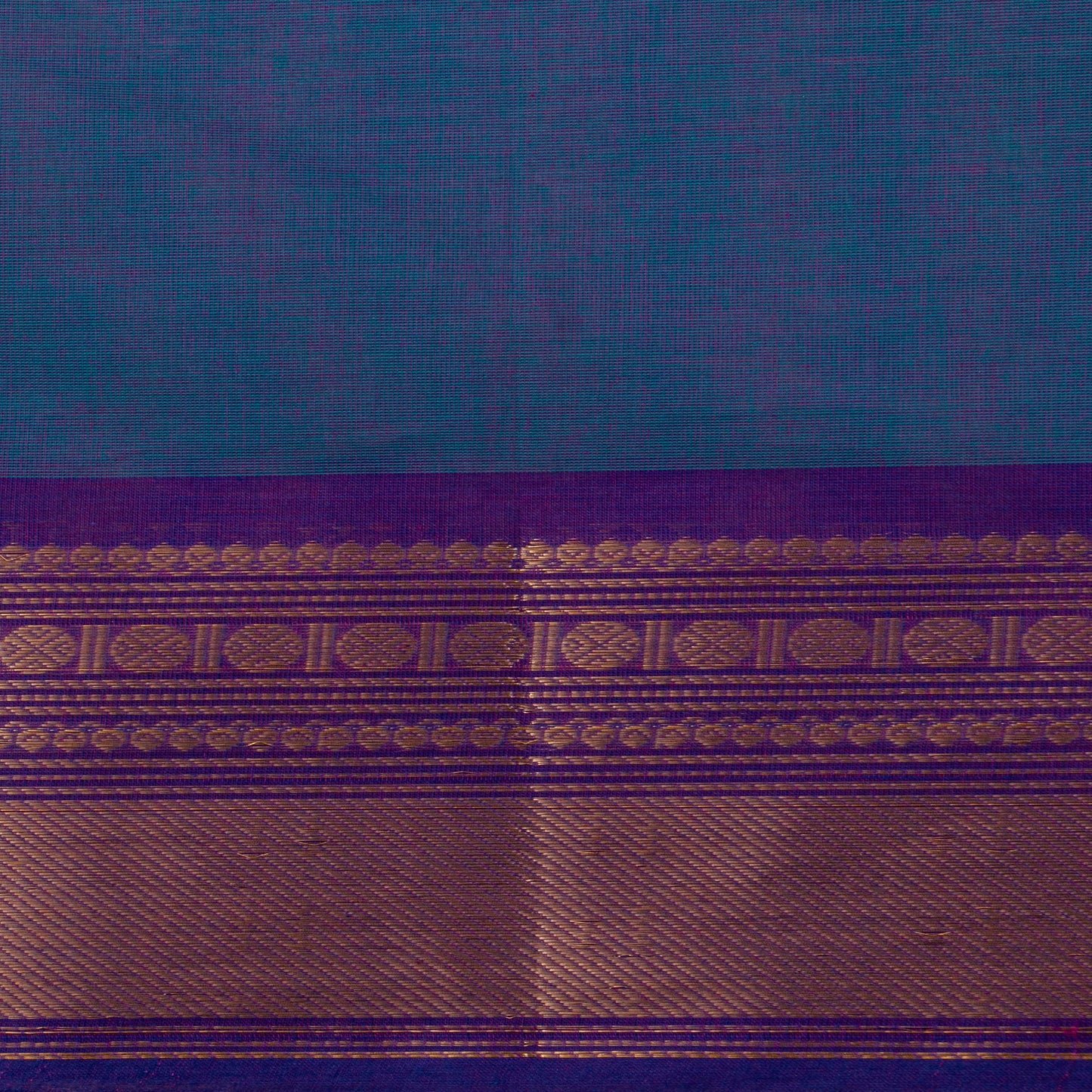 Blue And Violet Kanchi Cotton Saree For Festive Wear PV MM KC 787