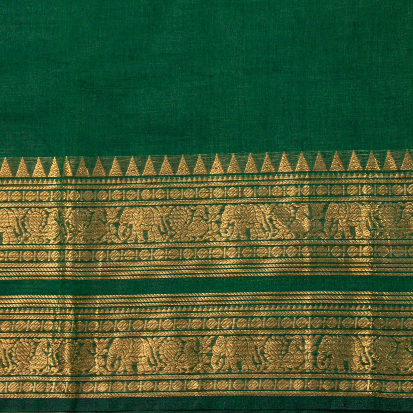 Green Kanchi Cotton Saree For Festive Wear PV MM KC 724