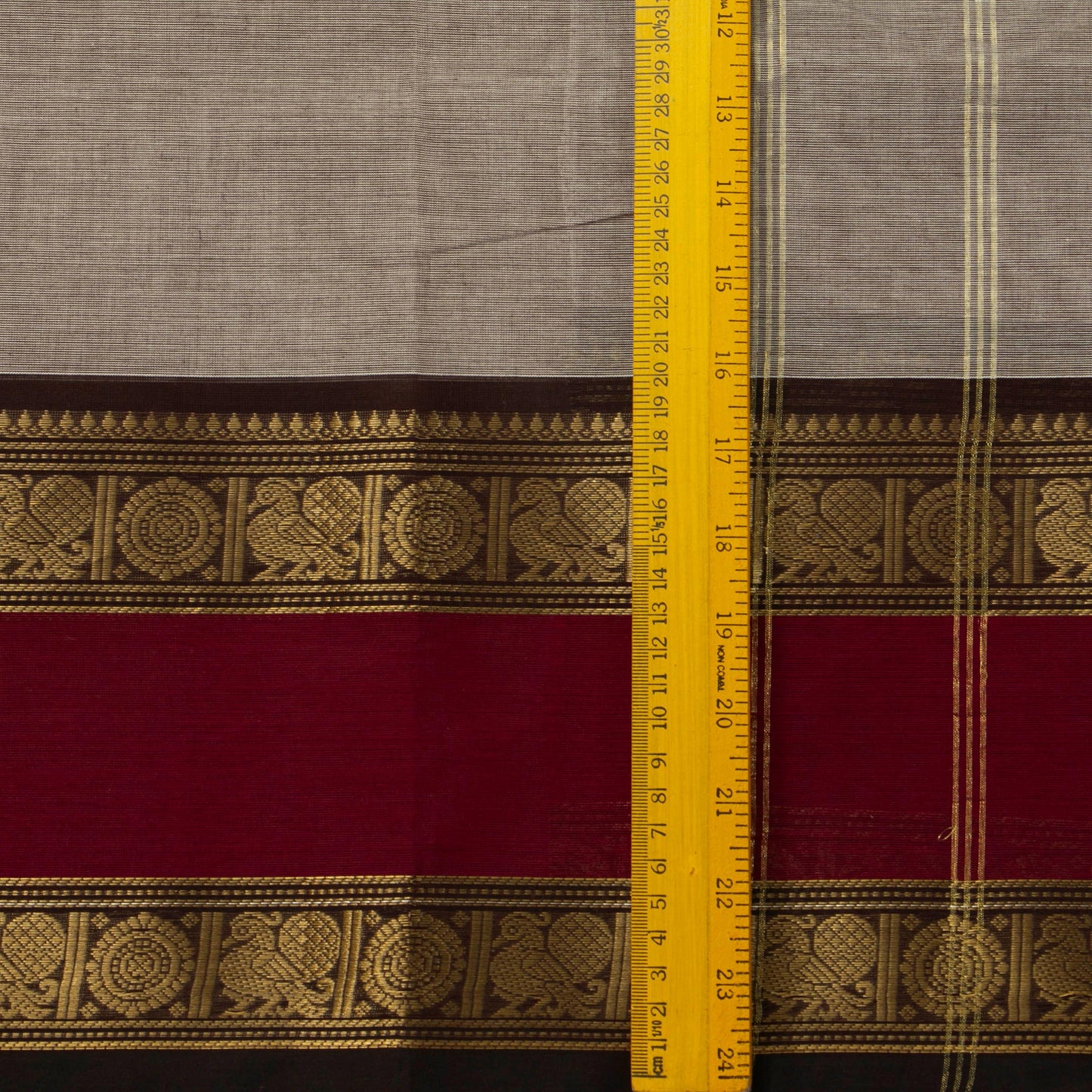 Fawn And Maroon Kanchi Cotton Saree For Festive Wear PV MM KC 374