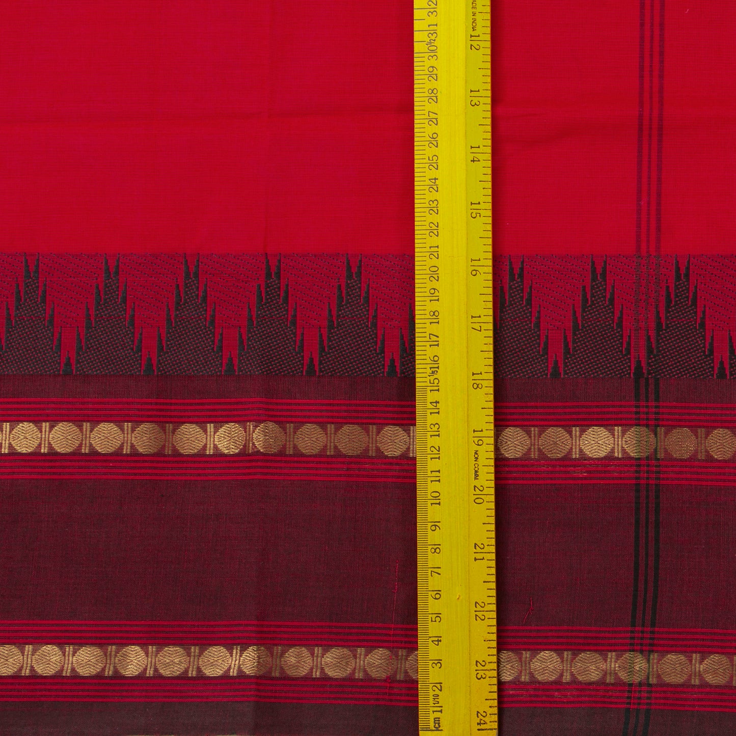 Red And Maroon Kanchi Cotton Saree For Festive Wear PV MM KC 333