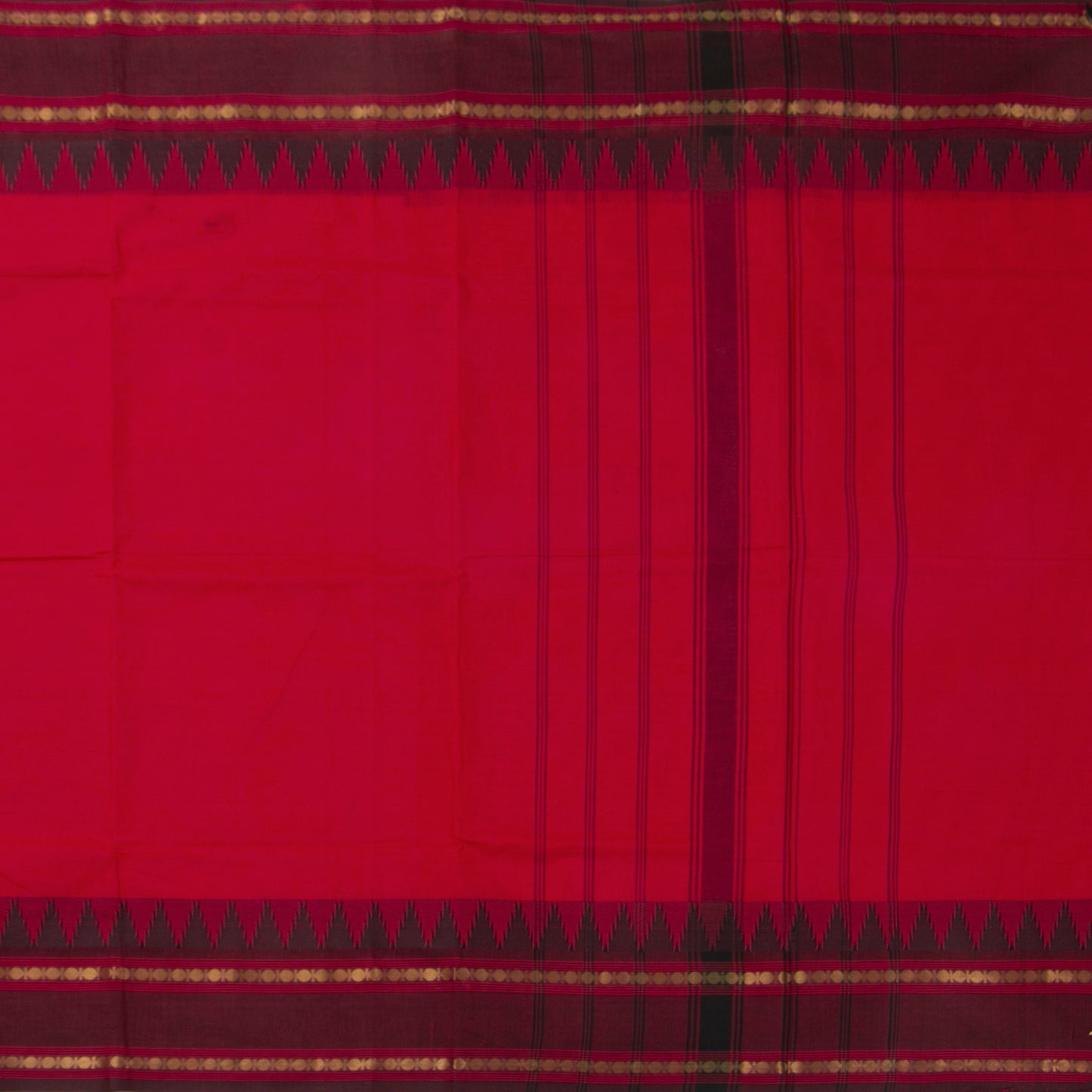 Red And Maroon Kanchi Cotton Saree For Festive Wear PV MM KC 333