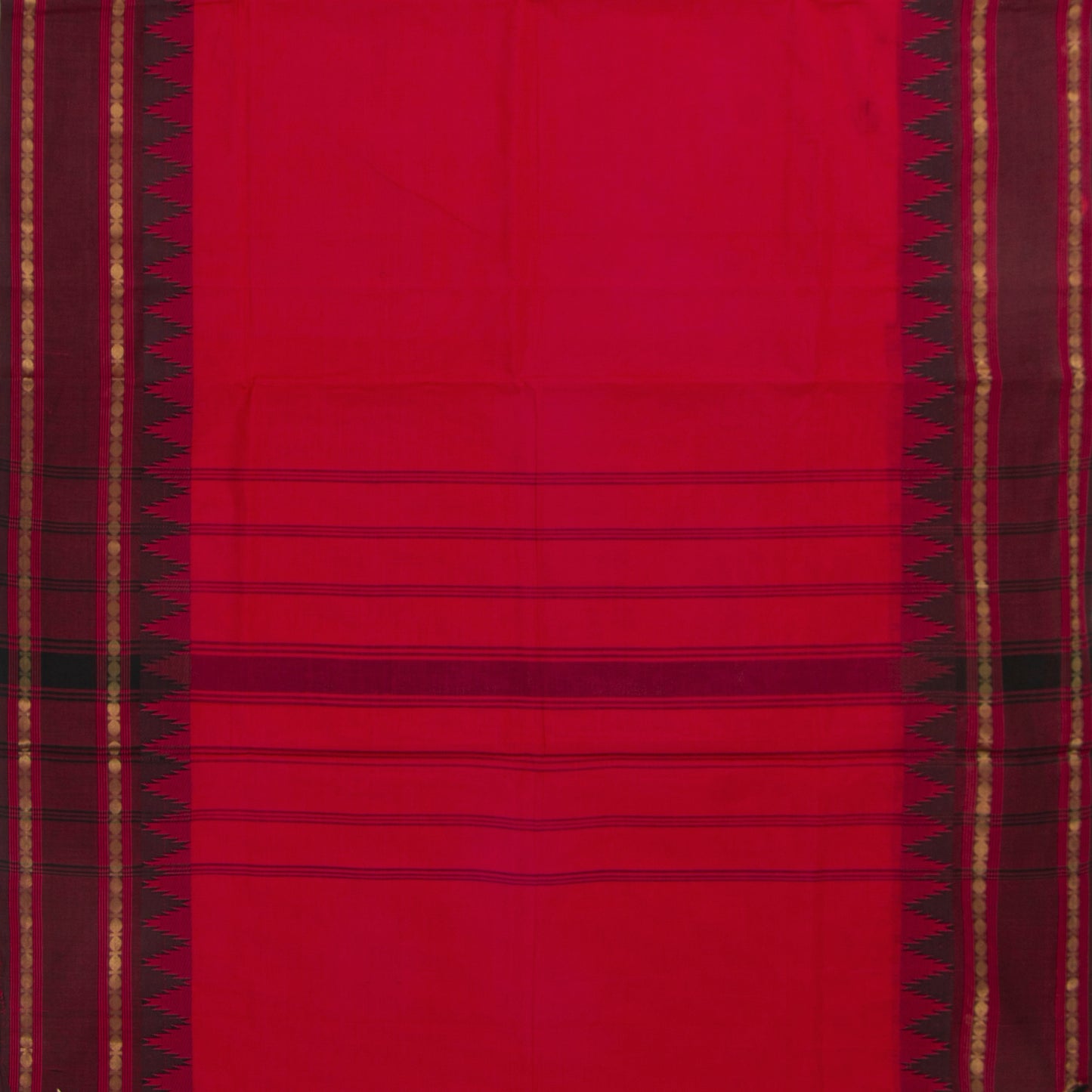 Red And Maroon Kanchi Cotton Saree For Festive Wear PV MM KC 333