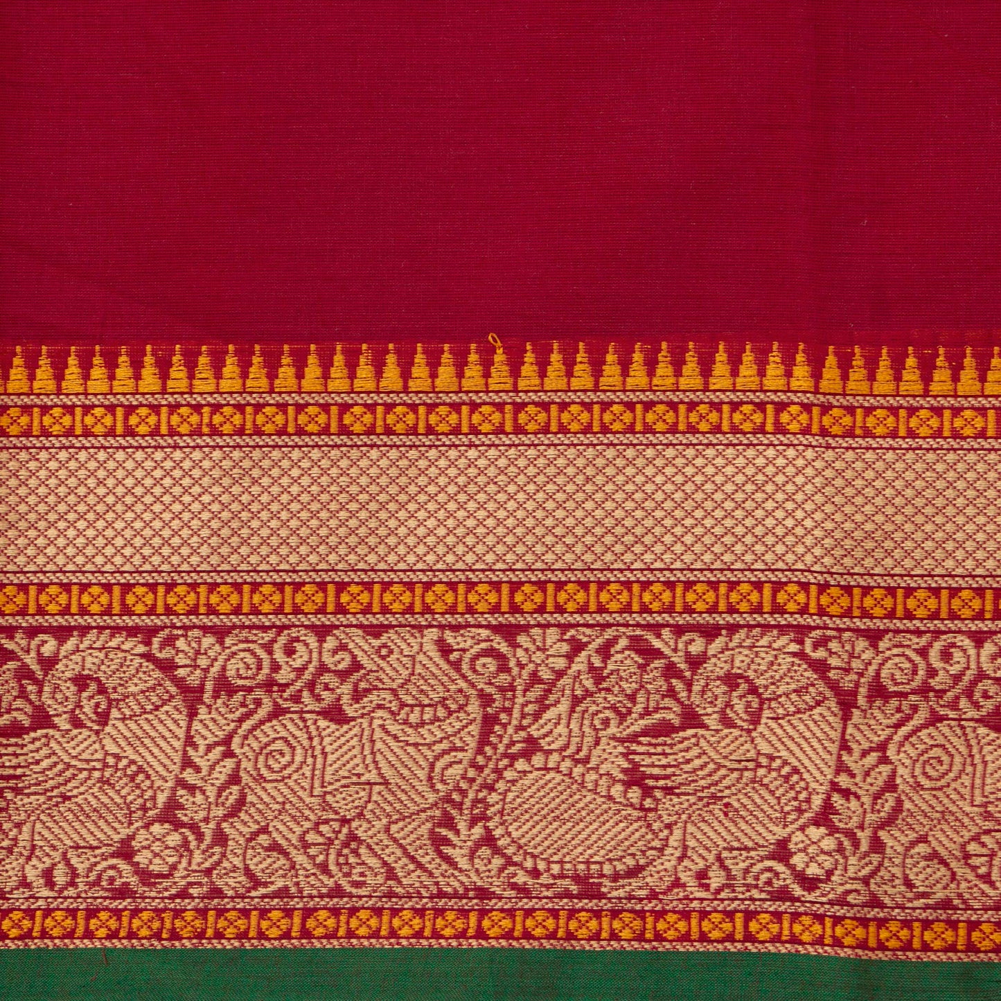 Maroon Kanchi Cotton Saree With Silk Thread Border For Festive Wear PV MM KC 317