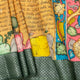 Yellow Ochre Handpainted Kalamkari Mangalgiri Silk Saree With Ramayan Script For Festive Wear PK MS 82