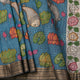 Blue Handpainted Kalamkari Mangalgiri Silk Saree PV KMS SRK 102