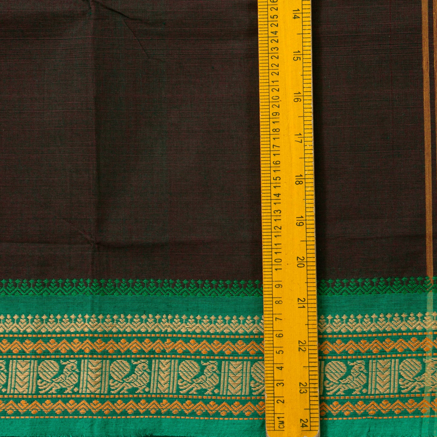 Brown And Green Kanchi Cotton Saree PV MM KC 181