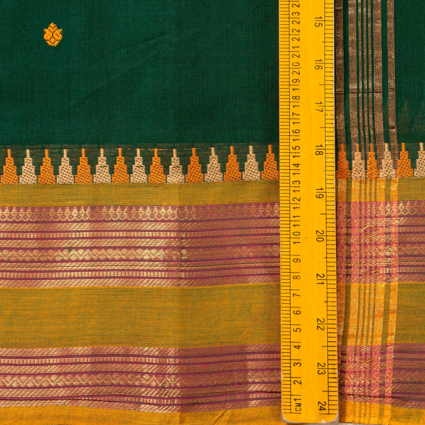 Green And Mustard Kanchi Cotton Saree PV MM KC 208