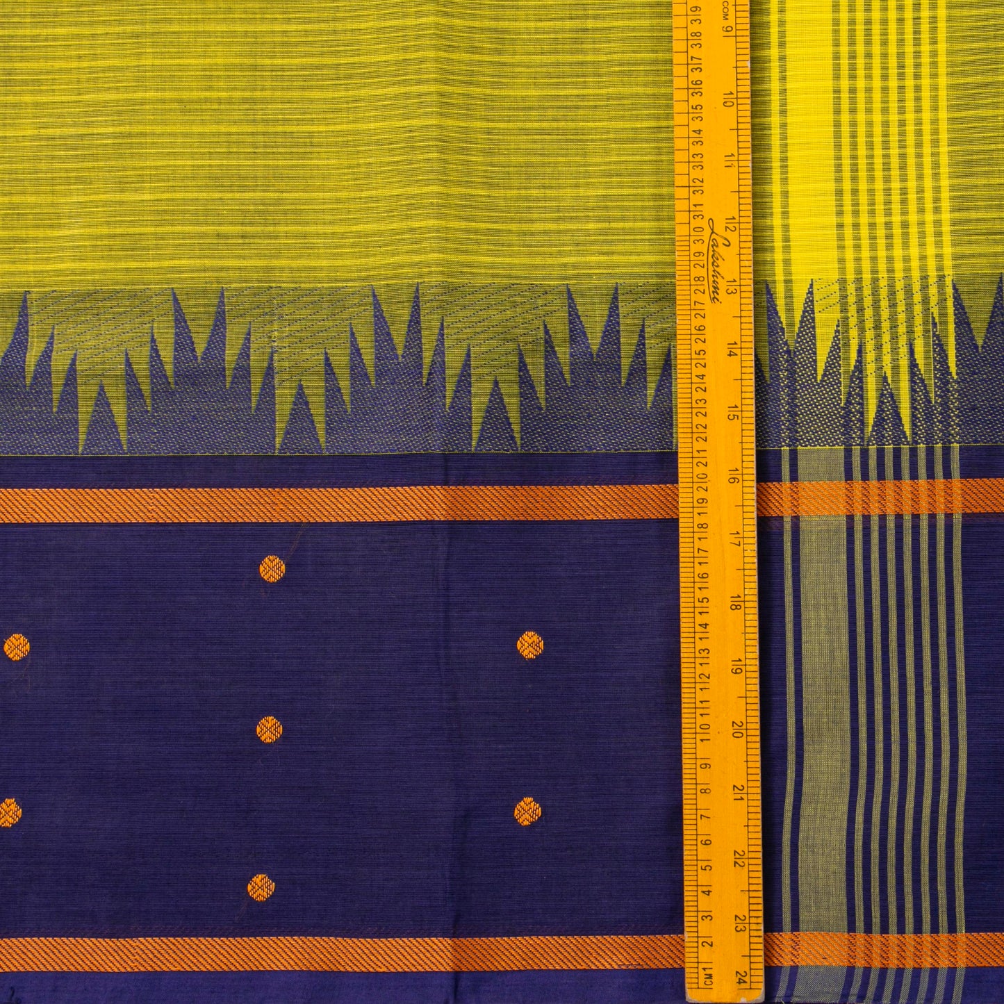 Green Kanchi Cotton Saree Ganga Jamuna Border PV MM KC 200