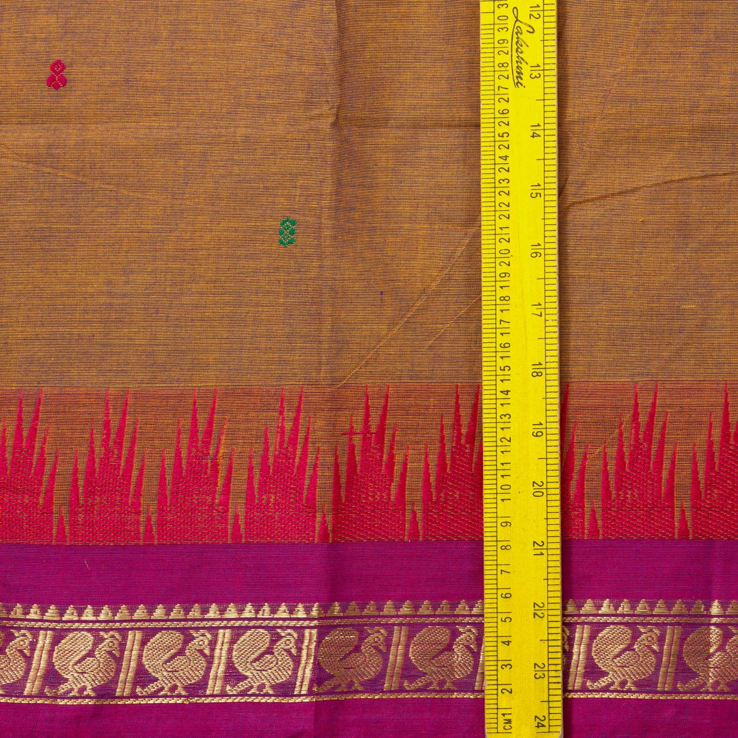 Mustard Kanchi Cotton Saree Ganga Jamuna Border PV MM KC 209
