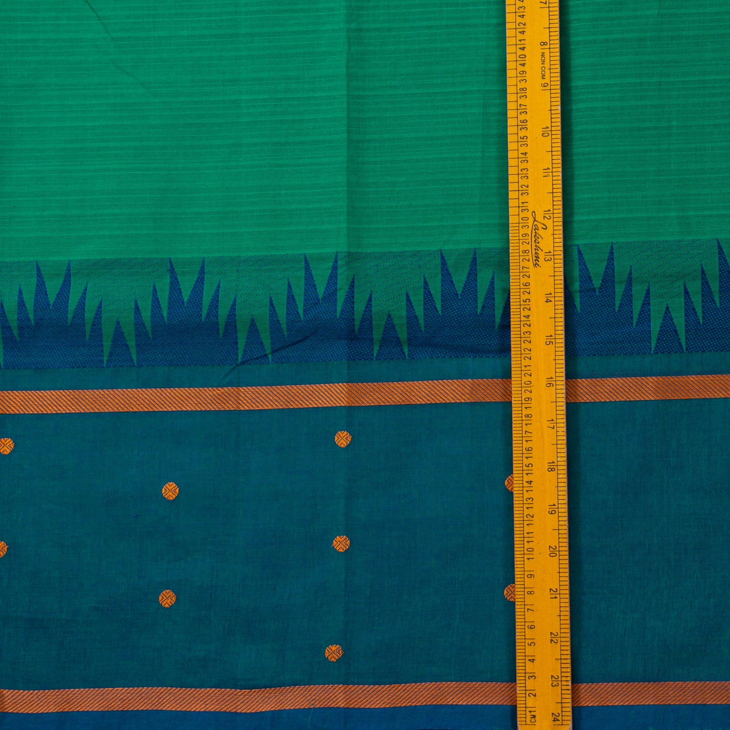 Sea Green Kanchi Cotton Saree Ganga Jamuna Border PV MM KC 197