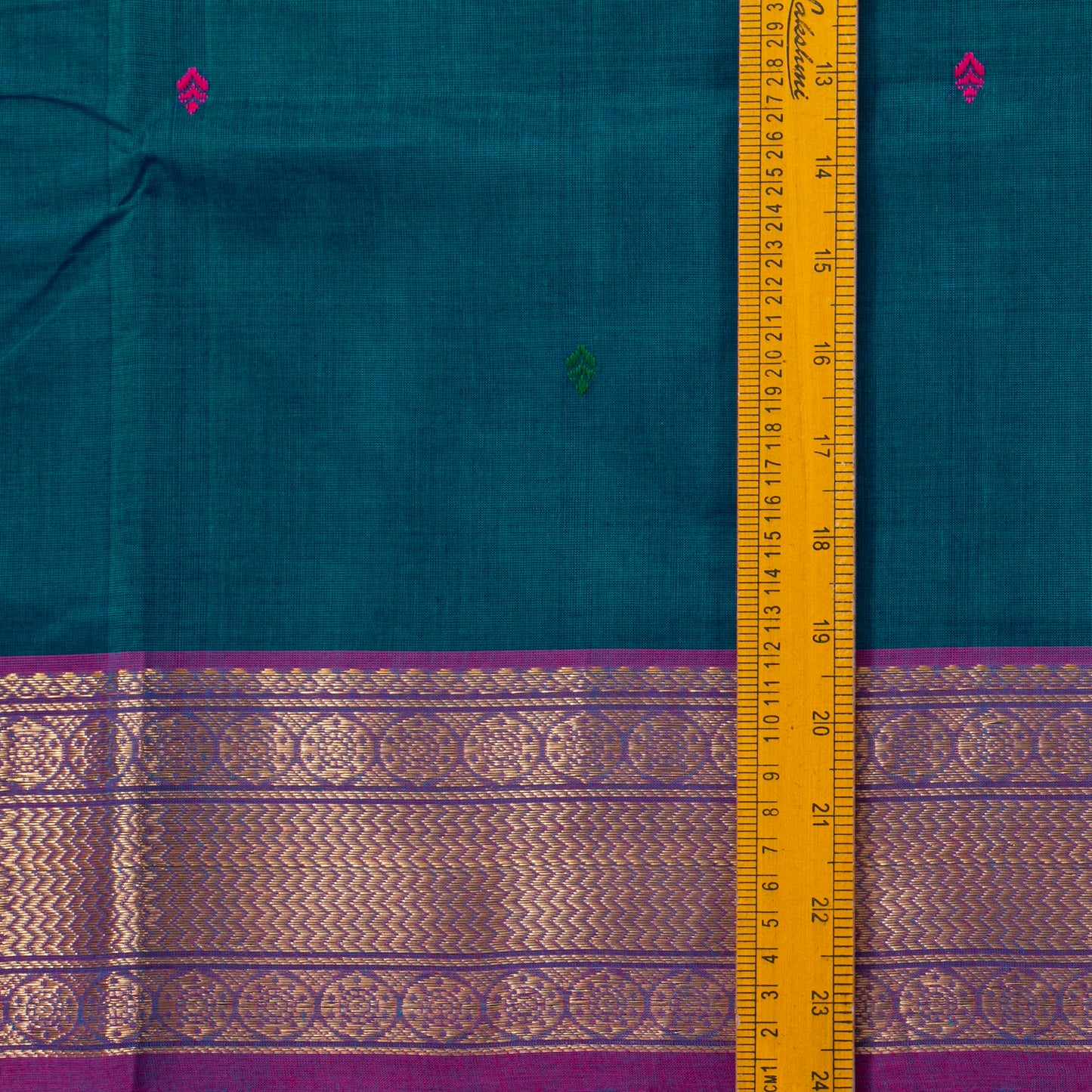 Blue Kanchi Cotton Saree Ganga Jamuna Border PV MM KC 183