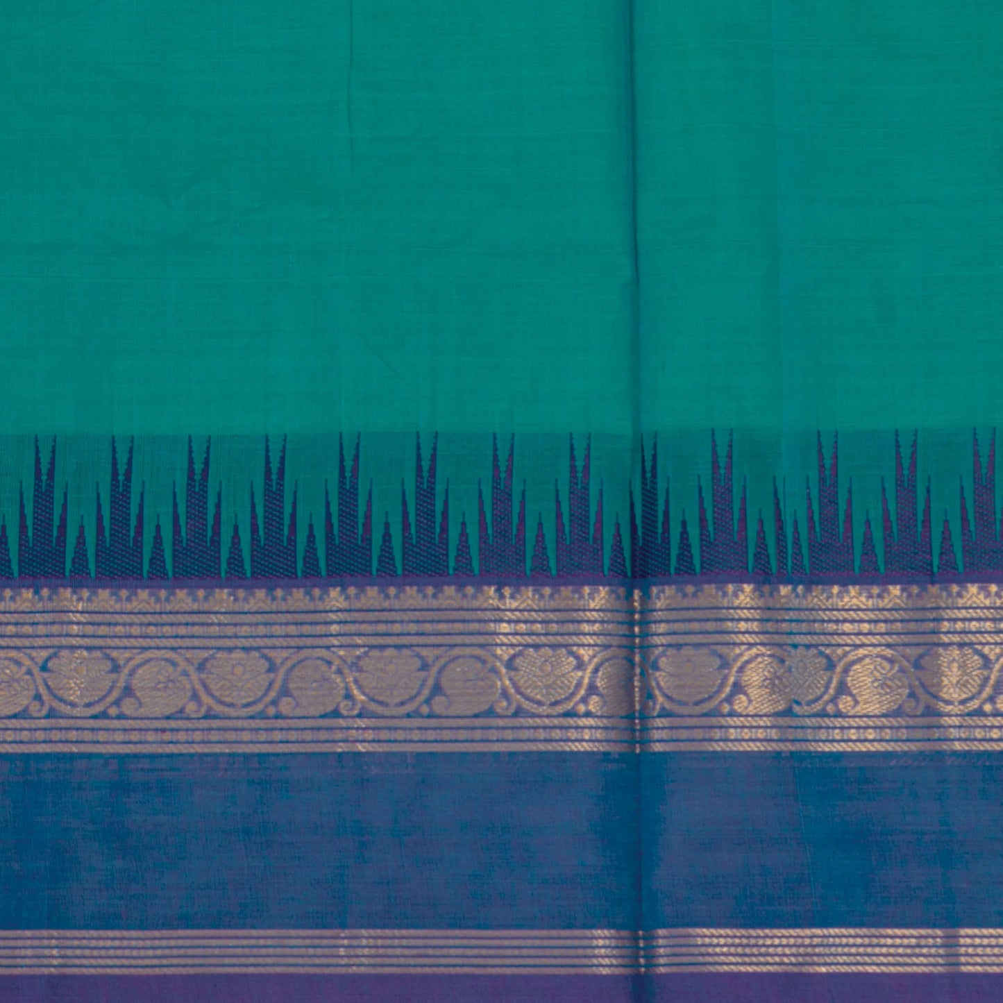 Teal And Blue Kanchi Cotton Saree For Festive Wear PV MM KC 604