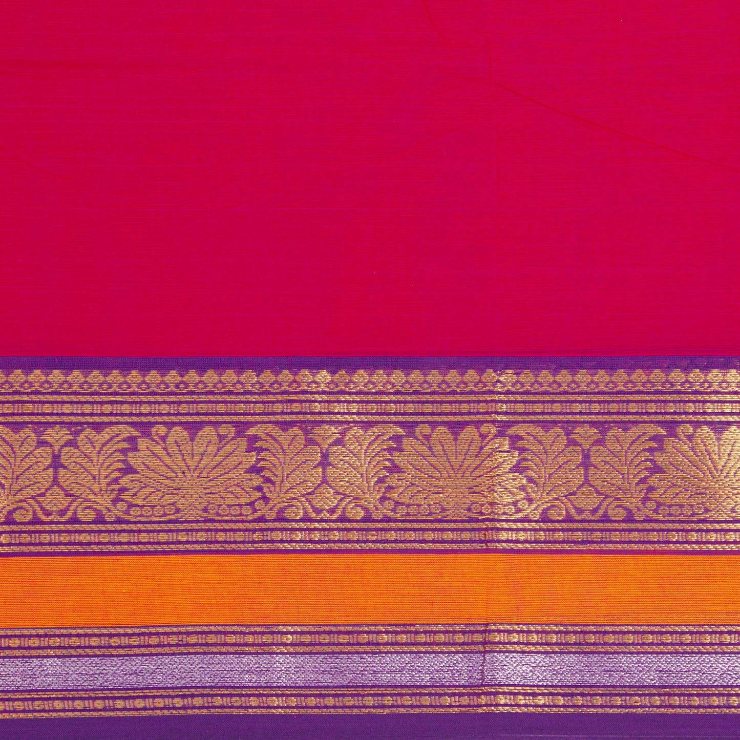 Pink And Purple Kanchi Cotton Saree For Festive Wear PV MM KC 514 - Cotton Saree - Panjavarnam PV MM KC 514