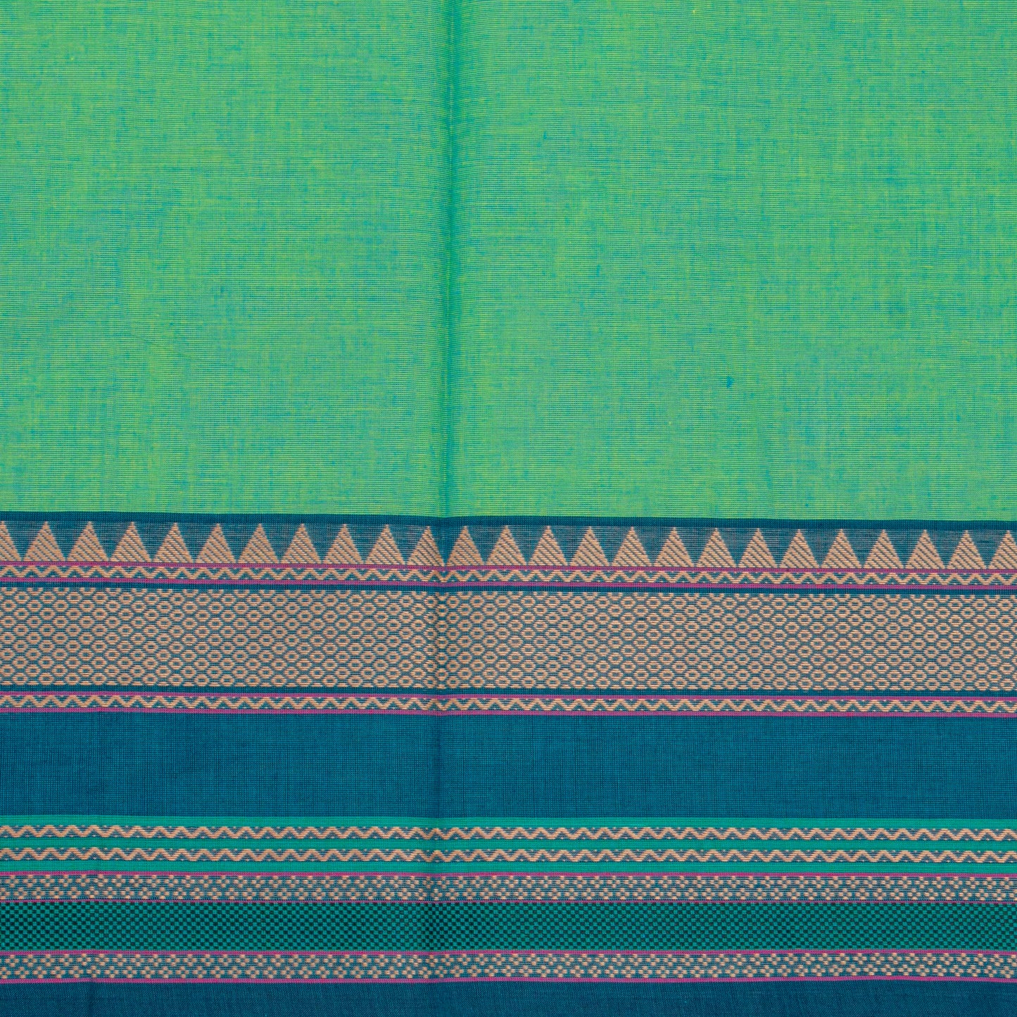 Green And Blue Kanchi Cotton Saree For Festive Wear PV MM KC 586