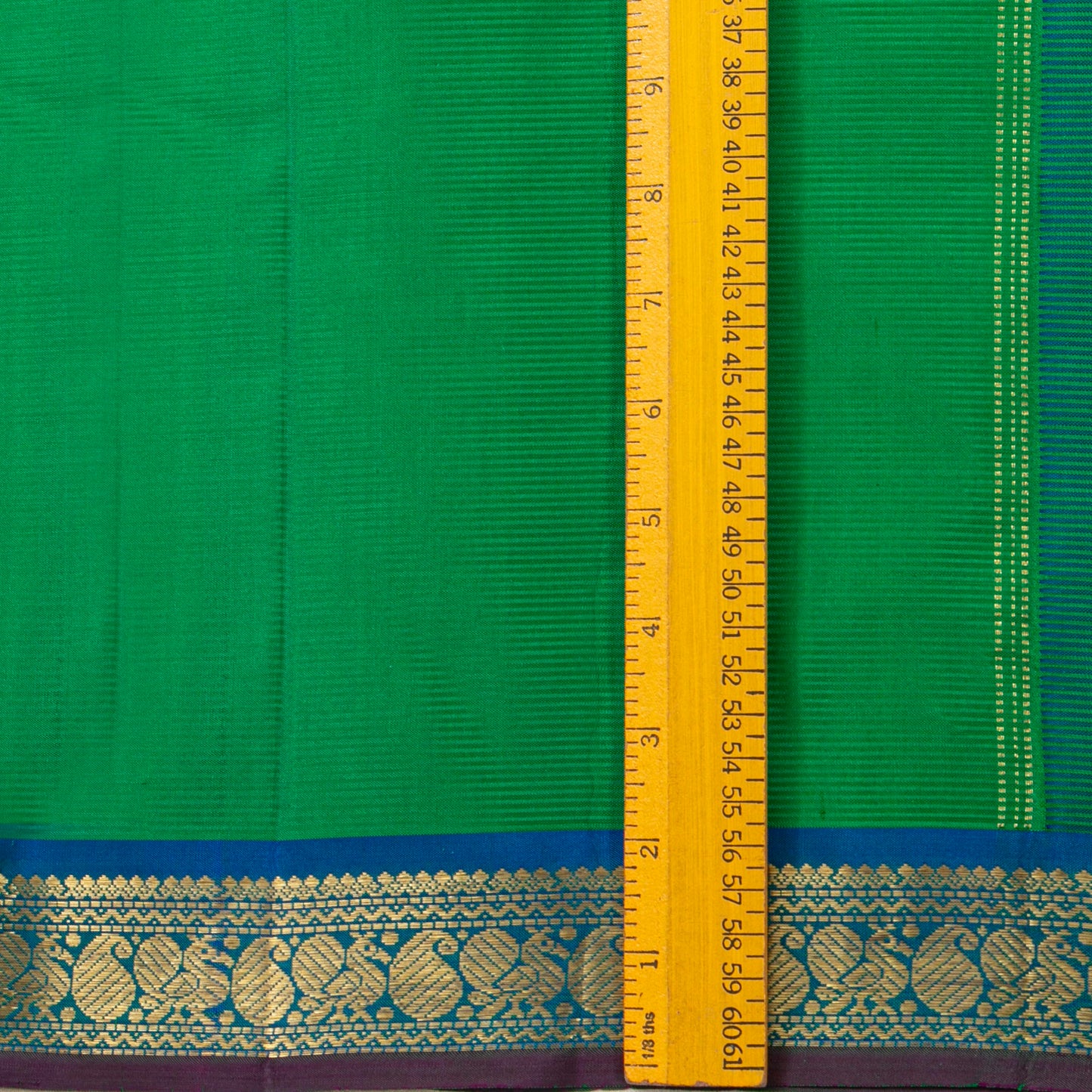 Verdant Green And Teal Blue Kanchipuram Silk Saree For Festive Wear PV J 744