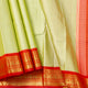 Pista Green And Red Kanchipuram Silk Saree For Festive Wear PV J 2042
