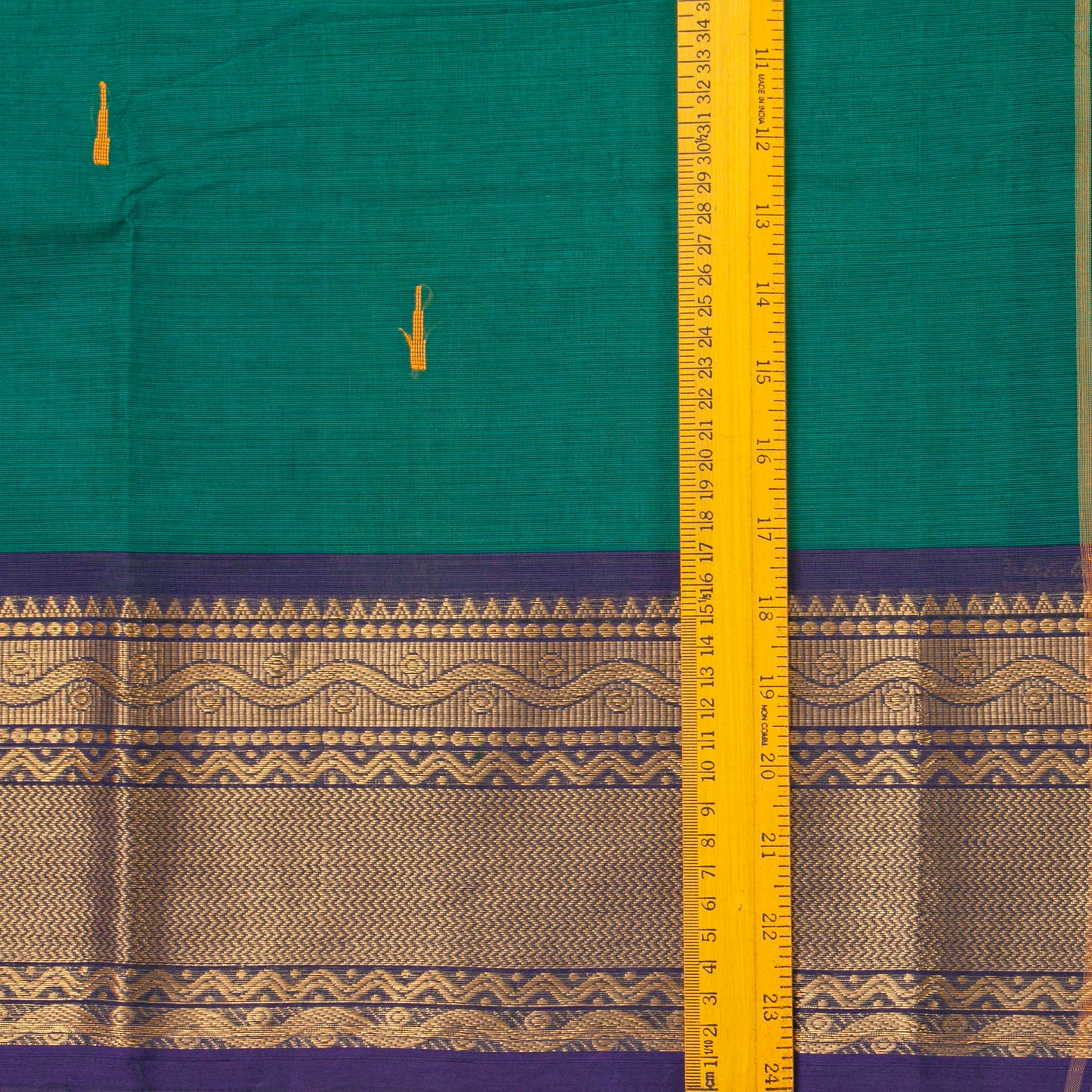 Green And Blue Kanchi Cotton Saree For Festive Wear PV MM KC 521