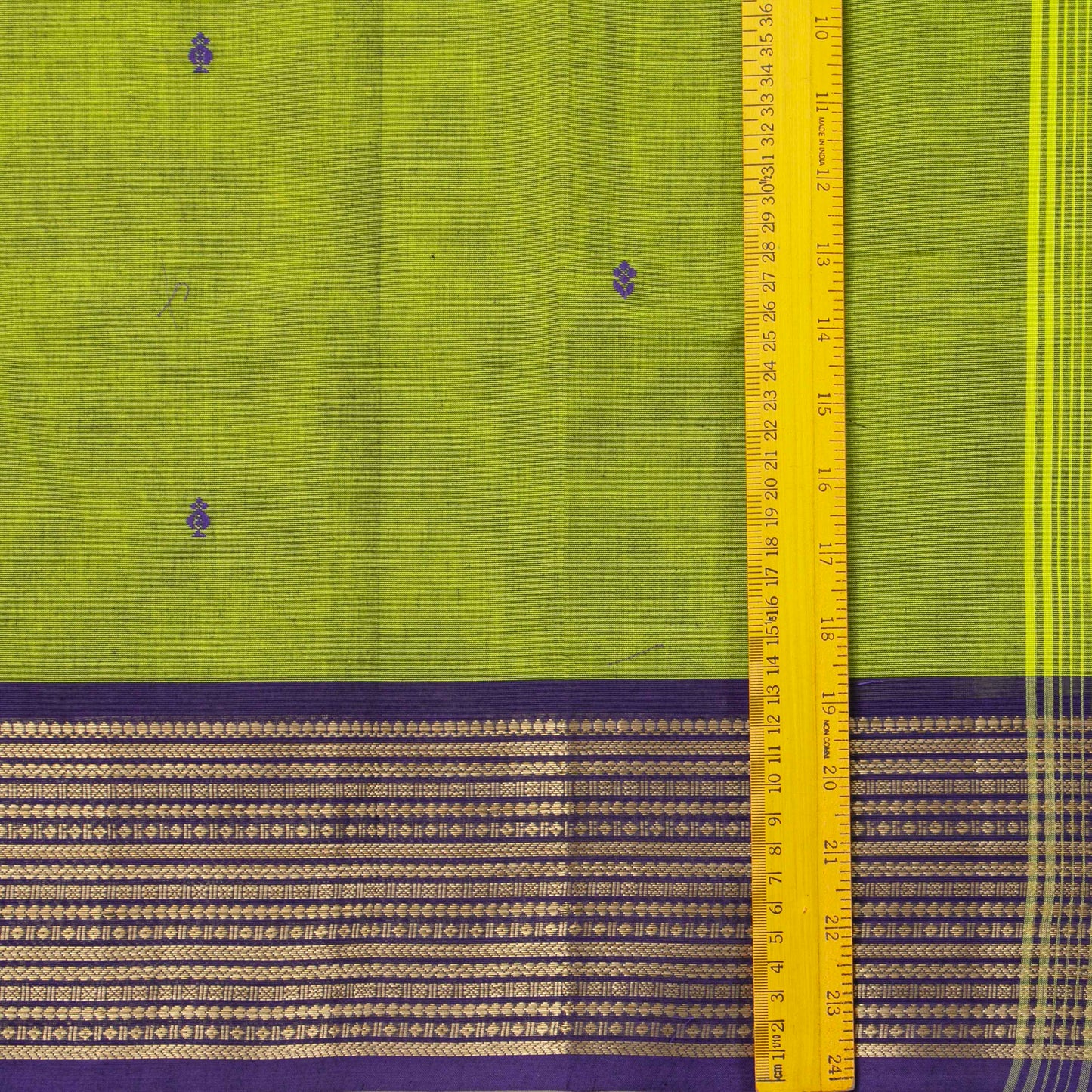 Green And Purple Kanchi Cotton Saree For Festive Wear PV MM KC 472