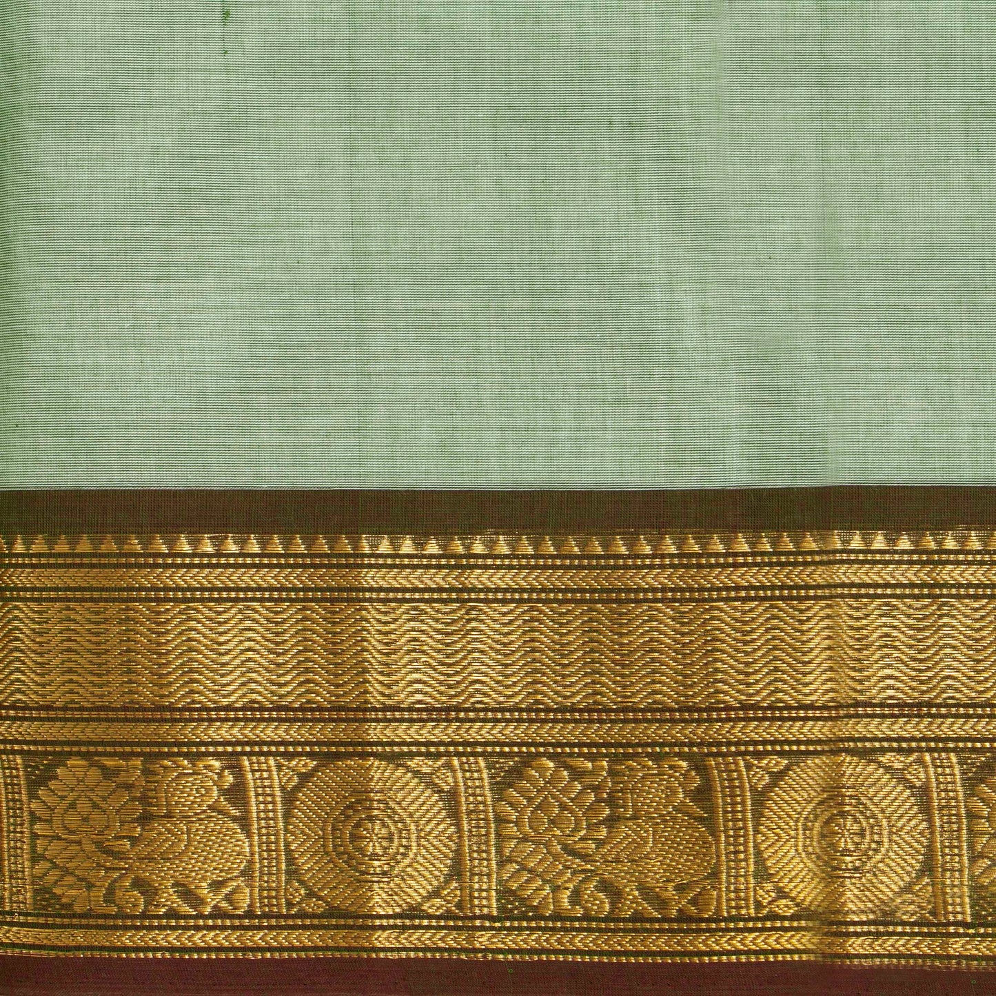Pastel Greeen Kanchi Cotton Saree Ganga Jamuna Border PV MM KC 189