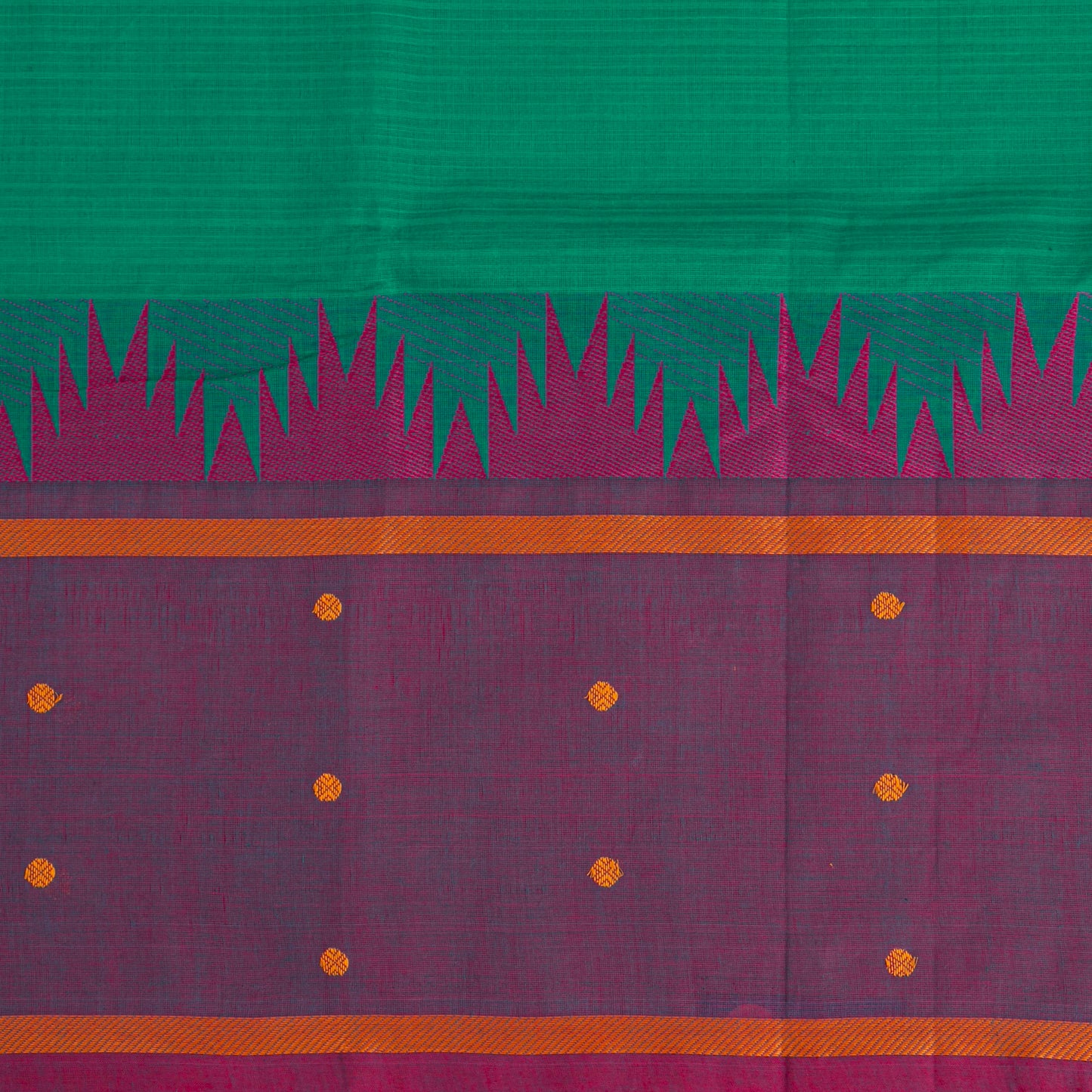 Sea Green Kanchi Cotton Saree Ganga Jamuna Border PV MM KC 197