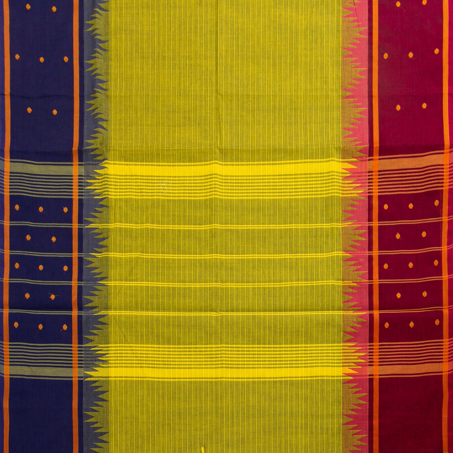 Green Kanchi Cotton Saree Ganga Jamuna Border PV MM KC 200