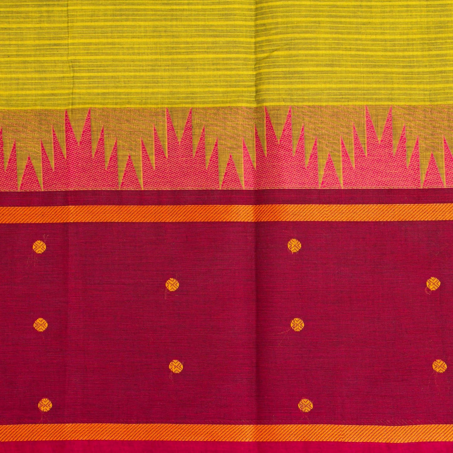 Green Kanchi Cotton Saree Ganga Jamuna Border PV MM KC 200