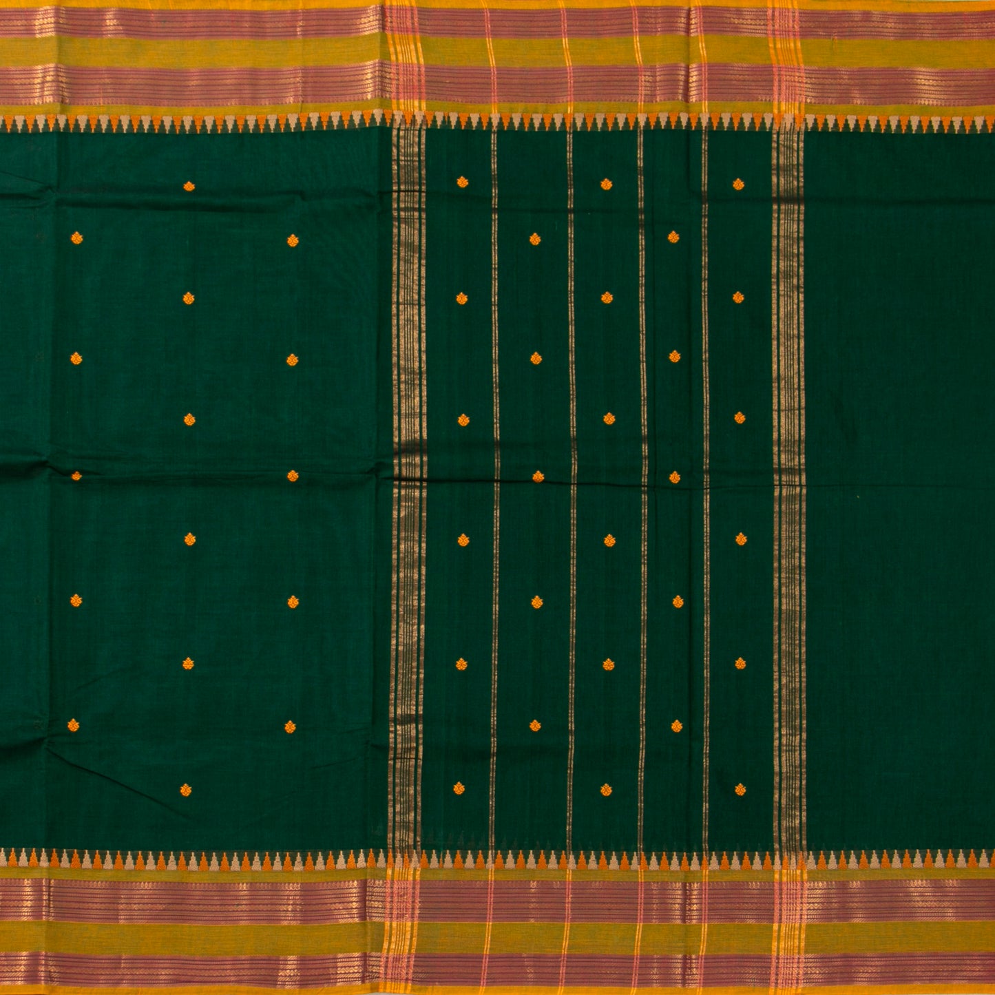 Green And Mustard Kanchi Cotton Saree PV MM KC 208