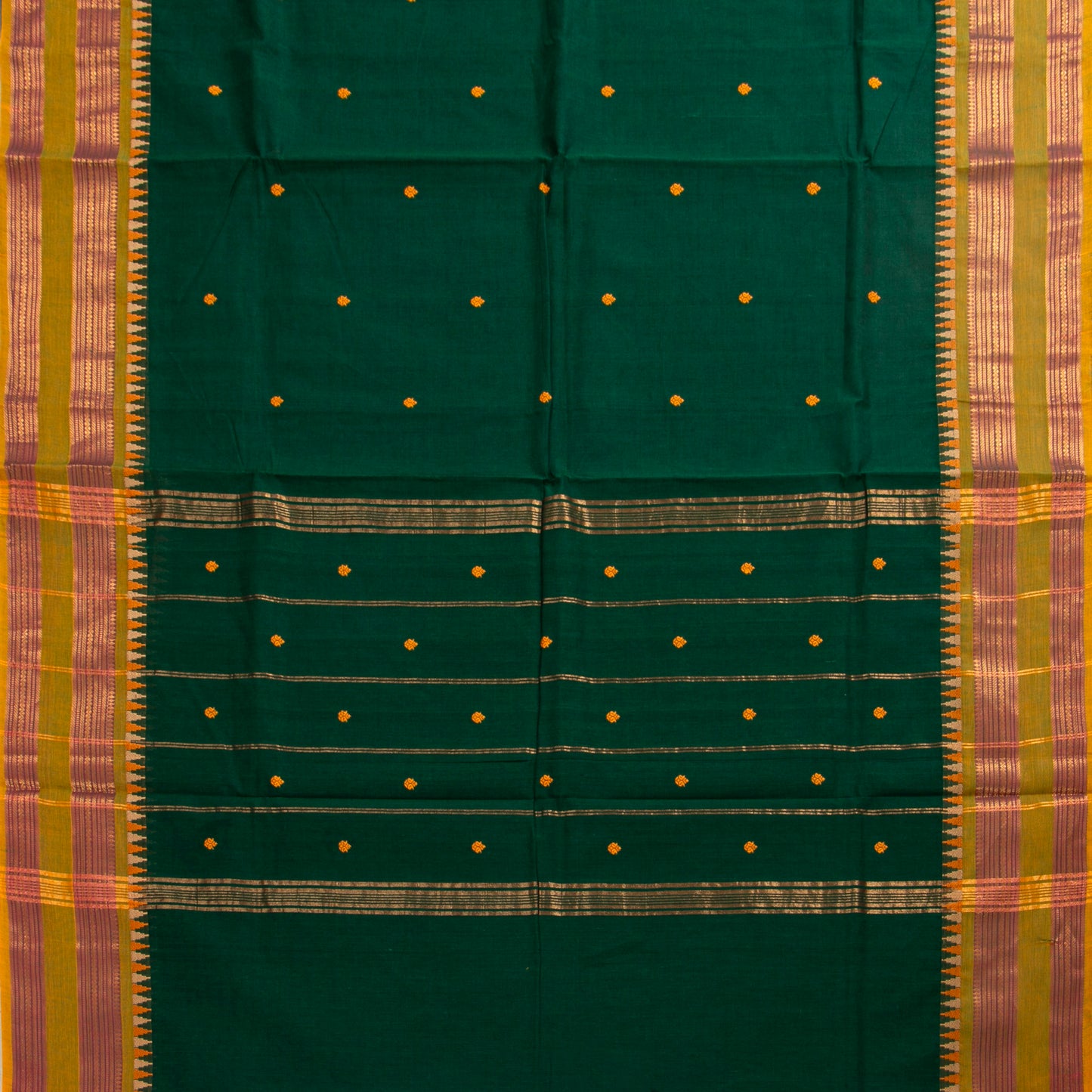 Green And Mustard Kanchi Cotton Saree PV MM KC 208