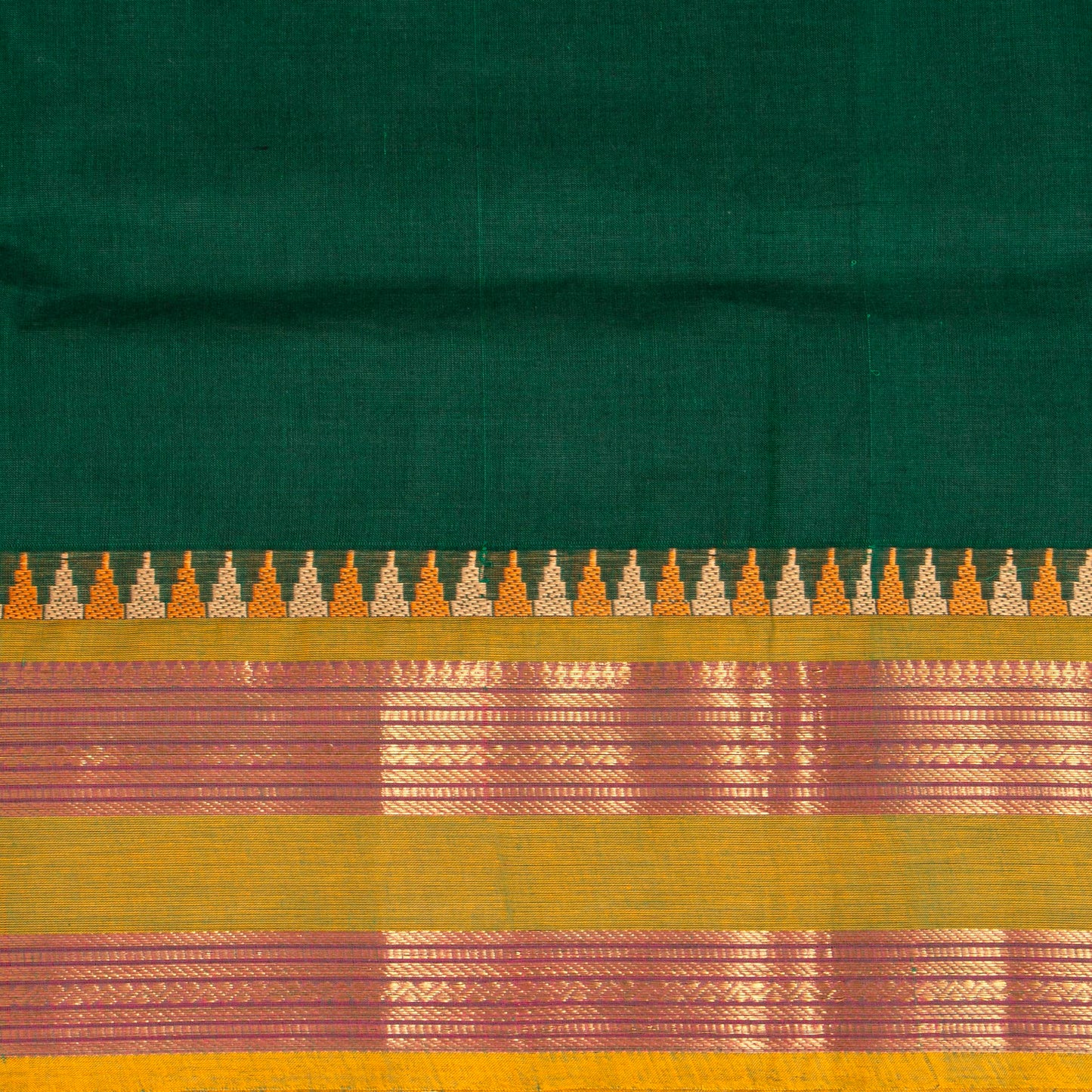 Green And Mustard Kanchi Cotton Saree PV MM KC 208