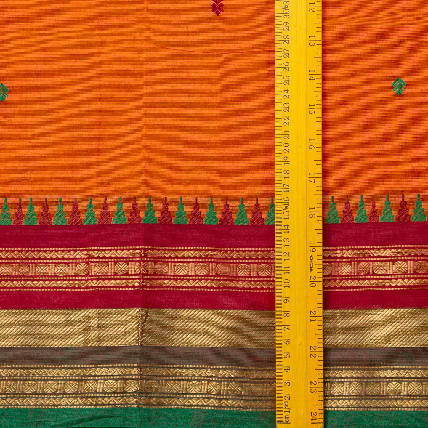 Orange Kanchi Cotton Saree For Festive Wear PV MM KC 572