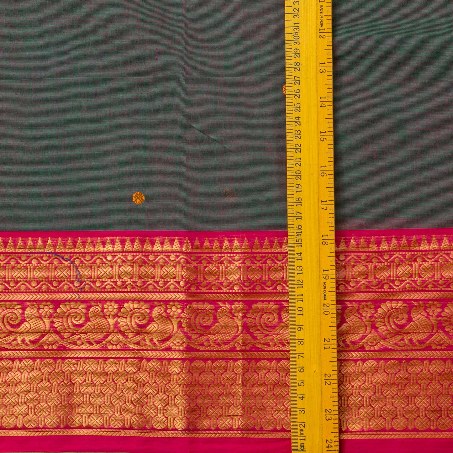 Blue And Pink Kanchi Cotton Saree For Festive Wear PV MM KC 523