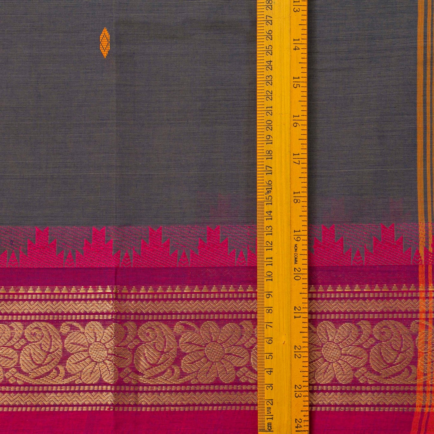 Grey And Pink Kanchi Cotton Saree For Festive Wear PV MM KC 486
